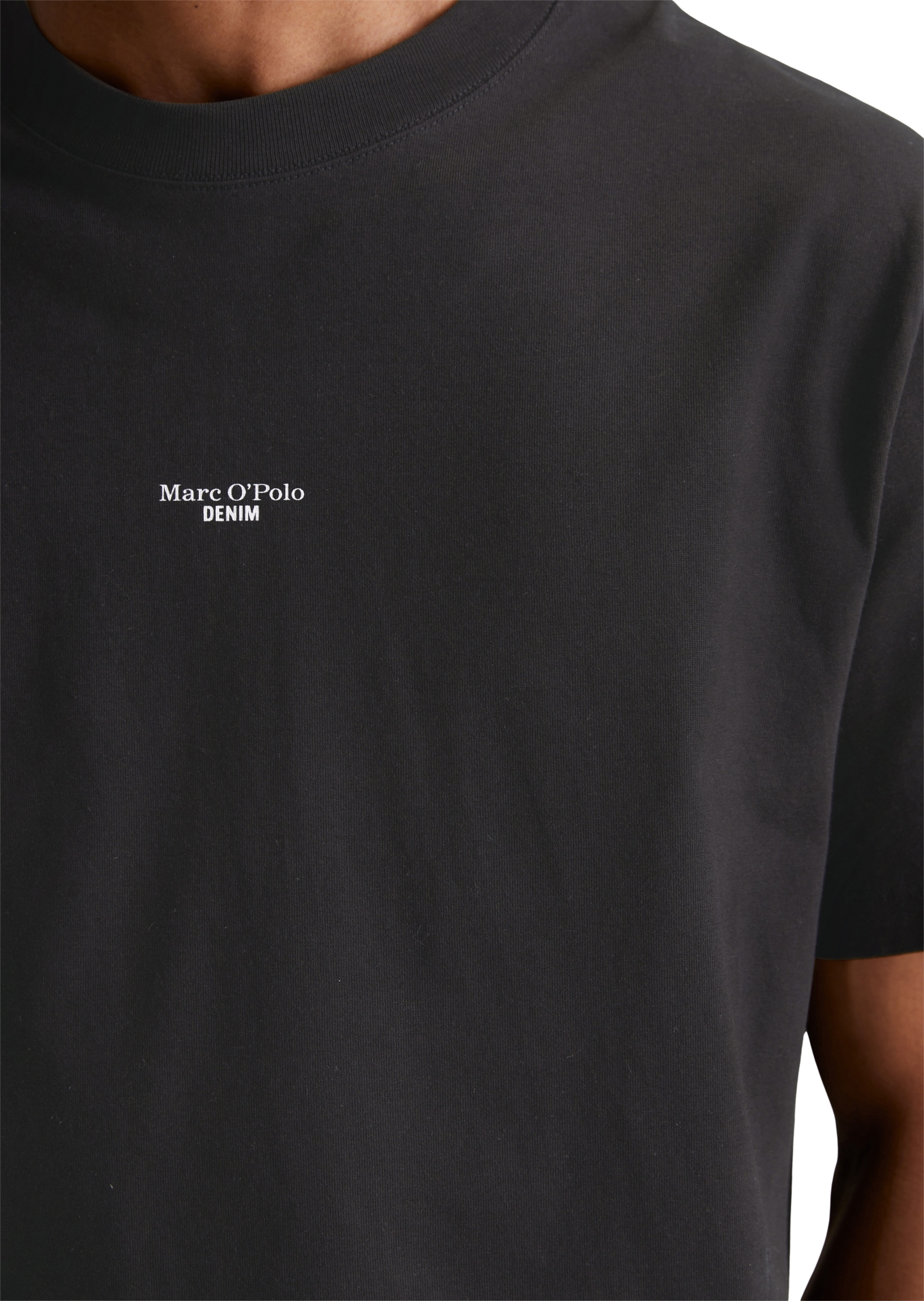 Marc O'Polo DENIM T-Shirt mit Labeling vorne mittig