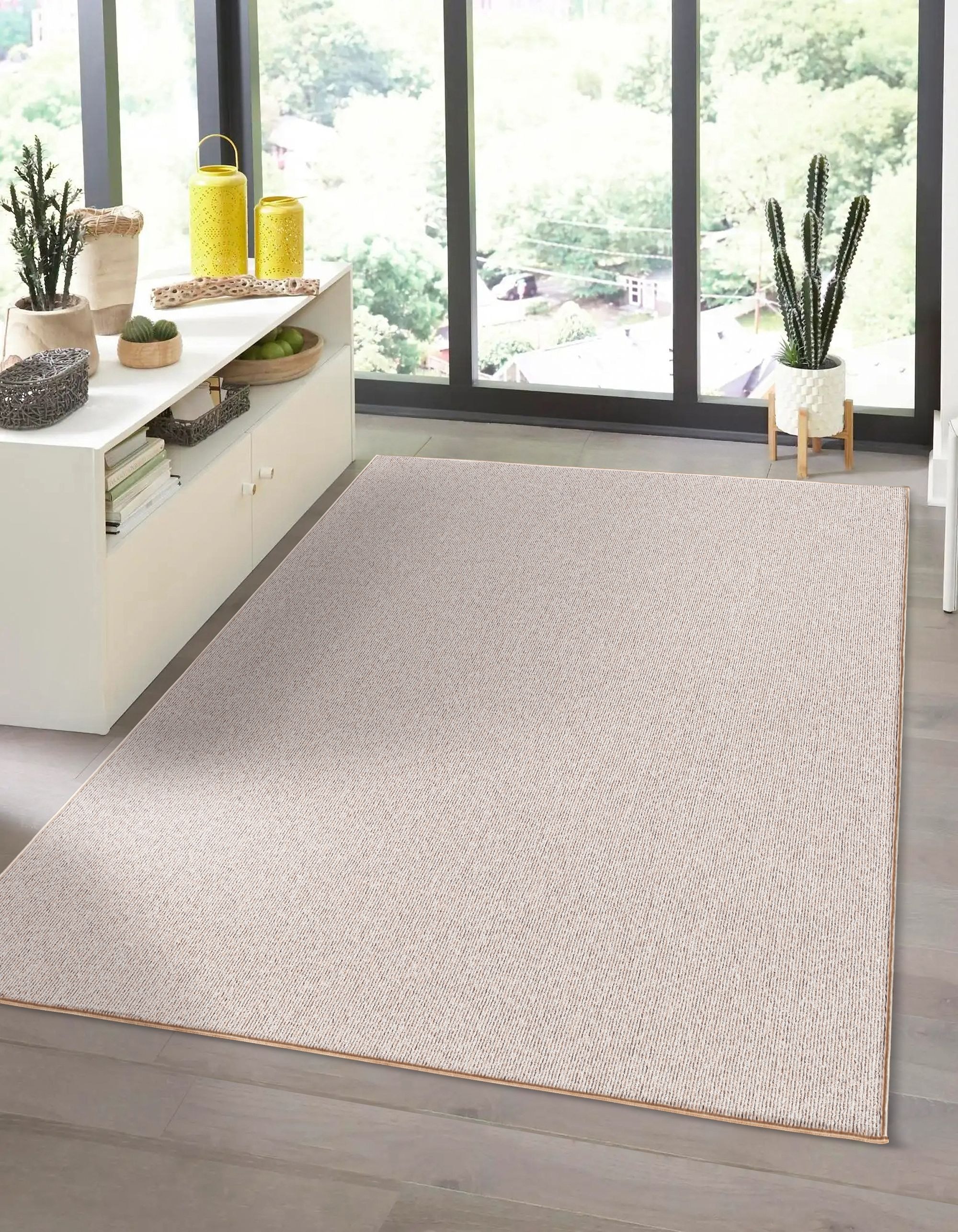 the carpet Teppich »Natal« rechteckig 5 mm Höhe Wohnzimmer Teppich robust Filz-Rücken
