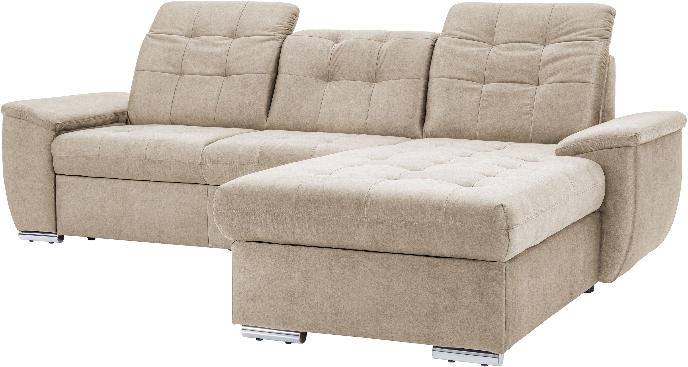 exxpo - sofa fashion Canapé d'angle »Derby Inkl. Kopfteilverstellung, wahlw. Bett & Bettkasten, L-Form« EXTRA an Komfort zum Relaxen, Entspannen und Wohlfühlen