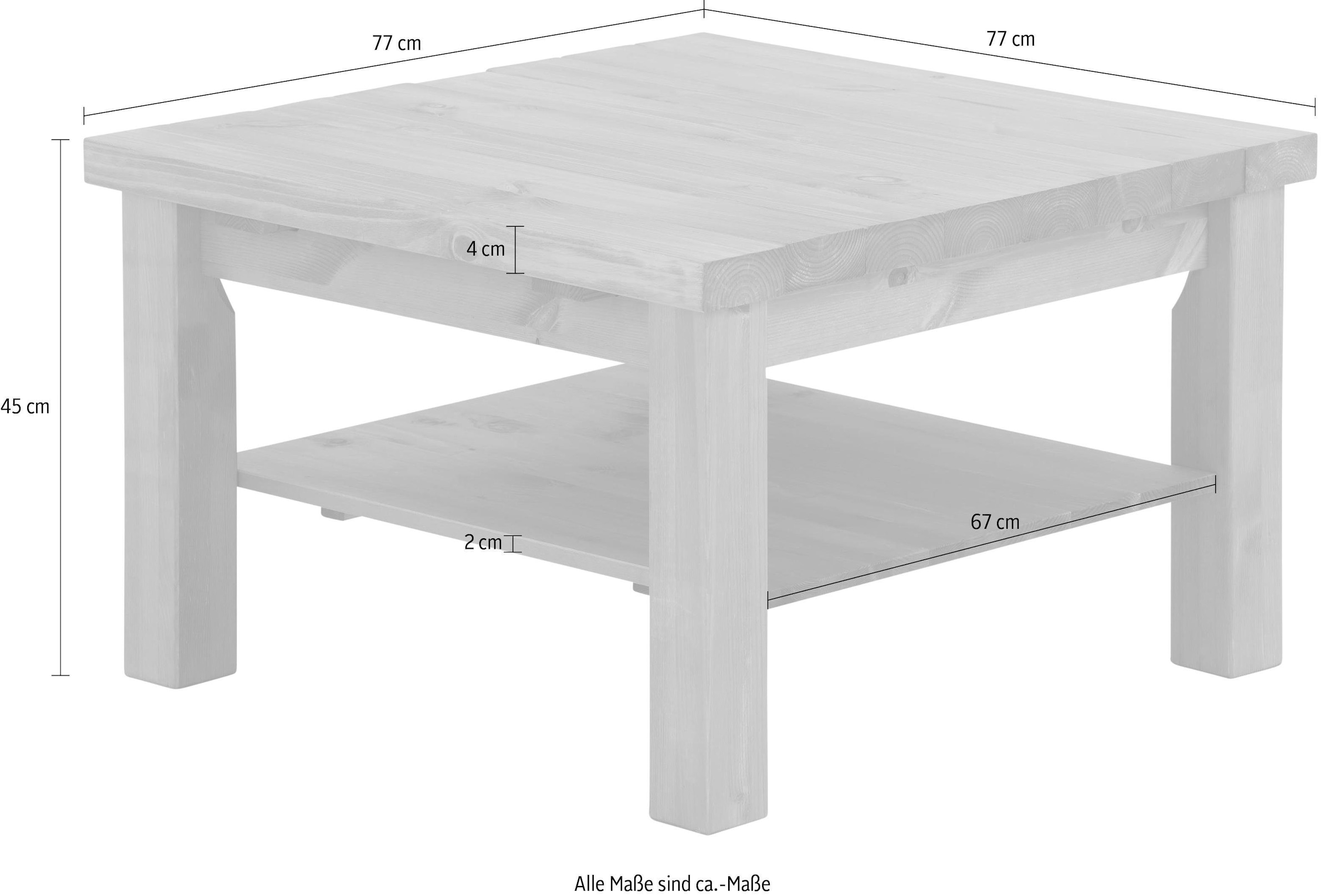 Home affaire Couchtisch »Antique« aus massiver Kiefer, FSC® zertifiziert, Breite 77 cm