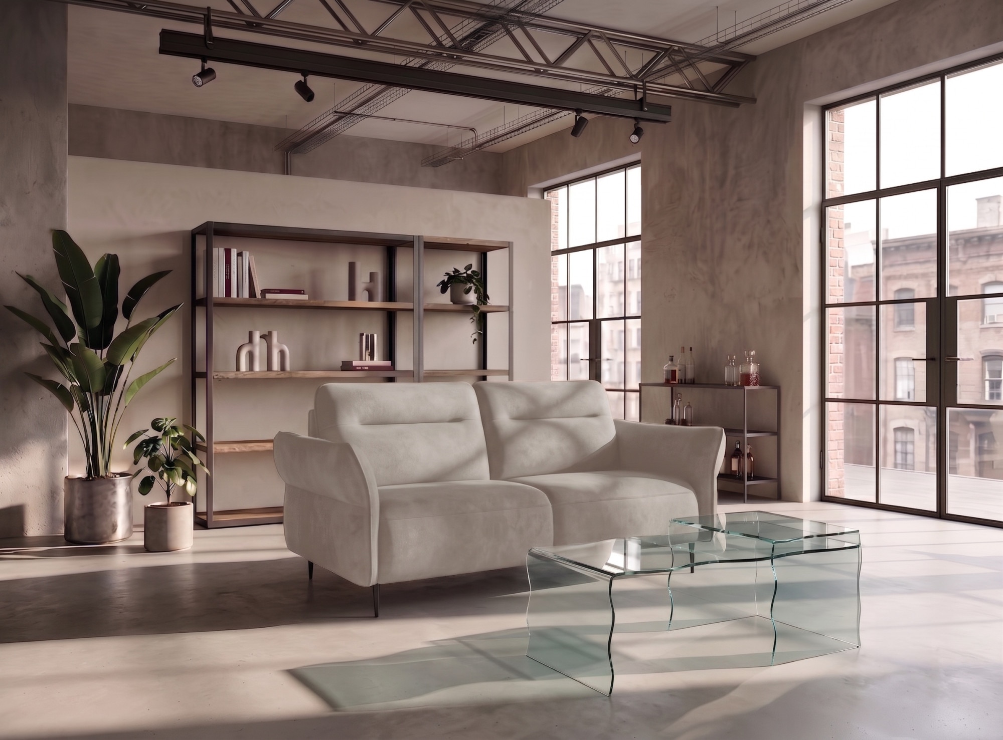 Egoitaliano Schlafsofa »EGO FLY, Made in Italy-Designsofa mit Dauerschlaffunktion,Breite 203cm« Schlafsofa aus Luxus-Microfaser mit verstellbaren Armlehnen