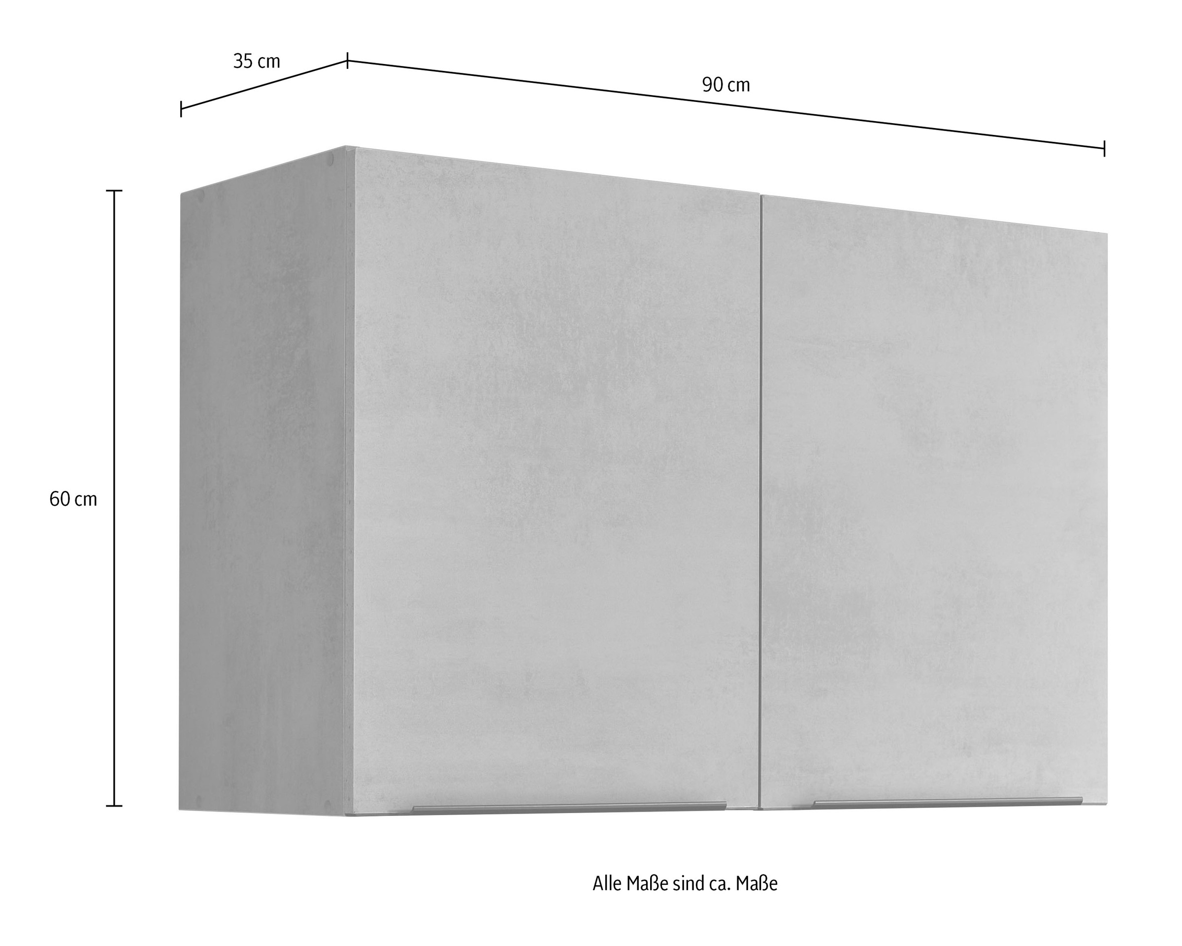 BASIC by Balculina Hängeschrank »Sanibel Küchenschrank, Küchenhängeschrank BxHxT 90 x 60 x 35 cm« 1 Stk. tlg. Breite 90cm, Melaminbeschichtung, 2 Türen und 2 Einlegeböden