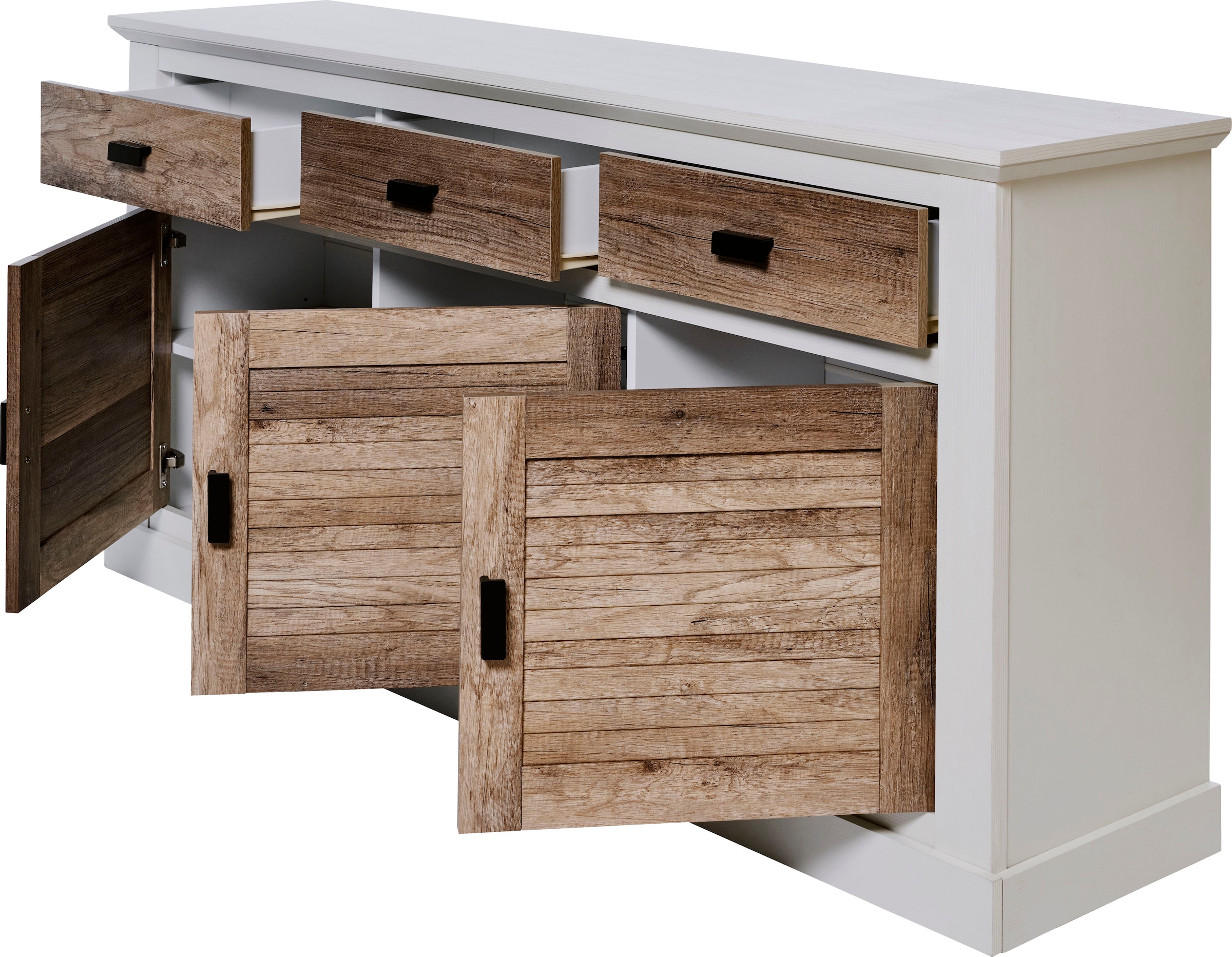 Jahnke Sideboard »HAMPTON SB 160« 1 Stk. tlg. Sideboard, Landhausstil, 3 Schubladen und 3 Türen, Breite ca. 160 cm
