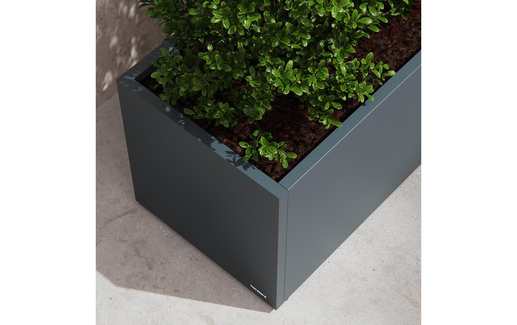 Herstera Garden Pflanzkübel aus Stahl, 150x50x50 cm, anthrazit