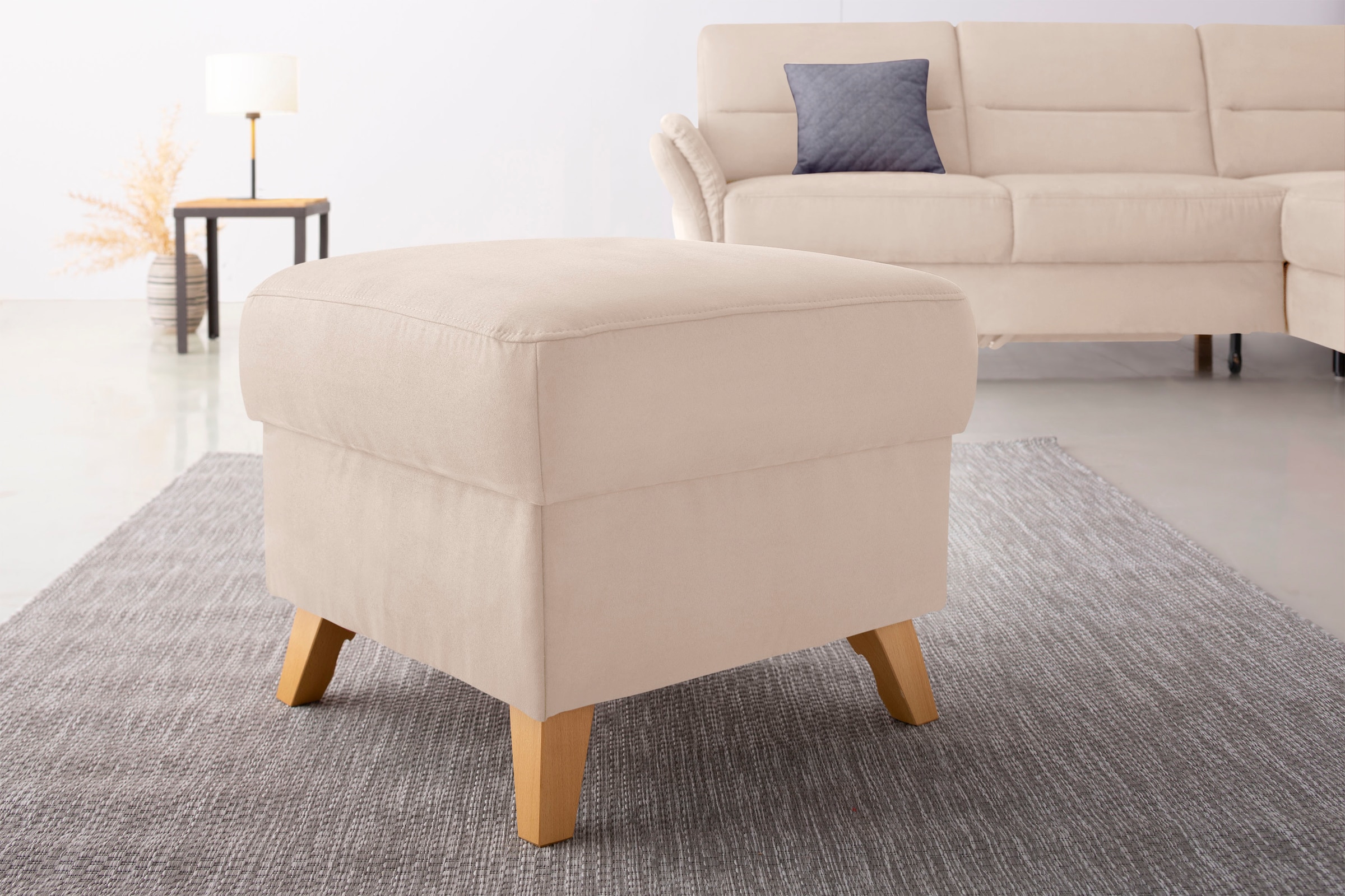 Home affaire Tabouret de rangement »Westerland« in vielen Bezugsarten und Farben, auch in Luxus-Microfaser imprägniert