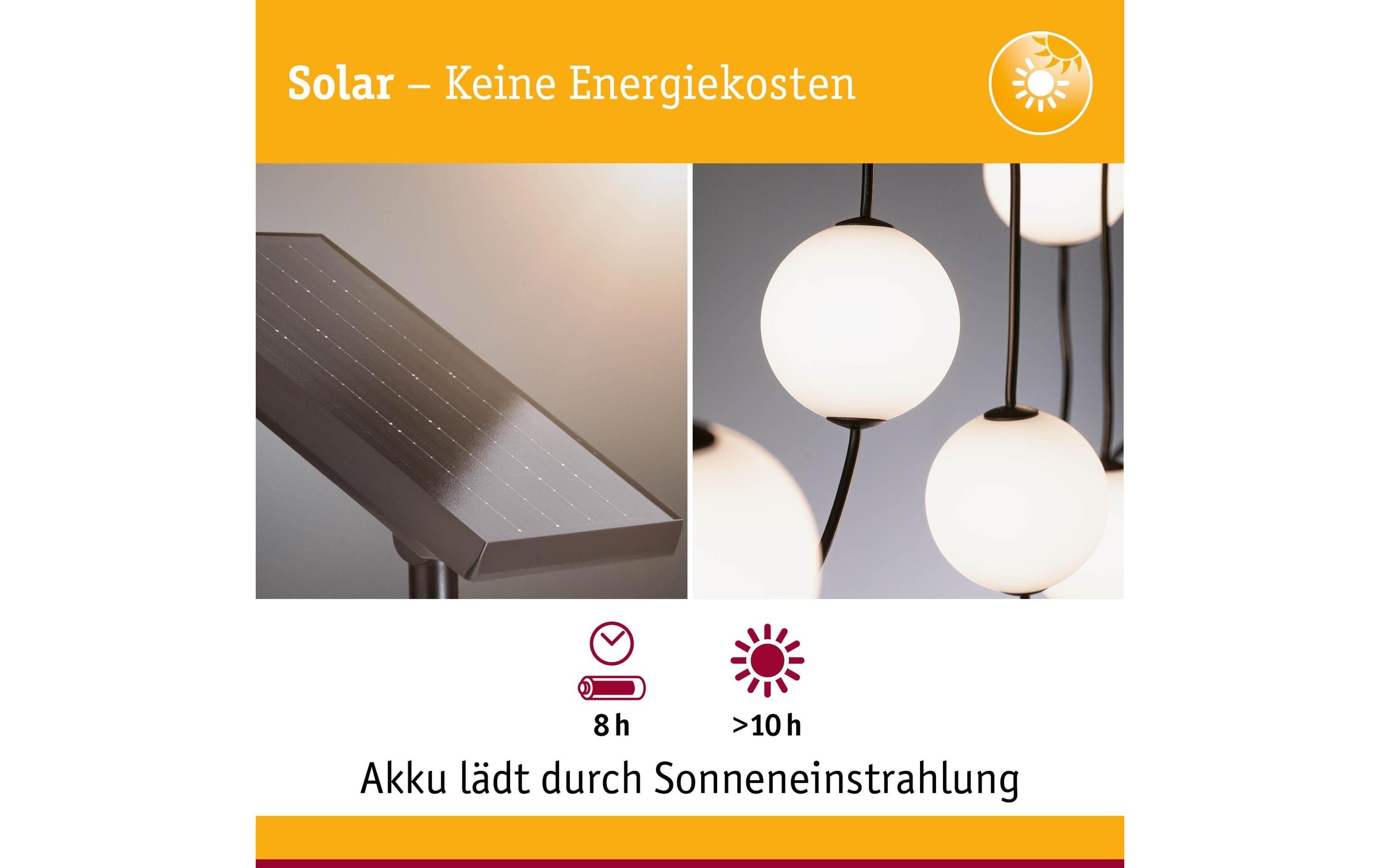 Paulmann Guirlande lumineuse LED »Naima IP67 3000K 5,8m 6x60lm Schwarz« 6 cuis-flammig spritzwassergeschützt