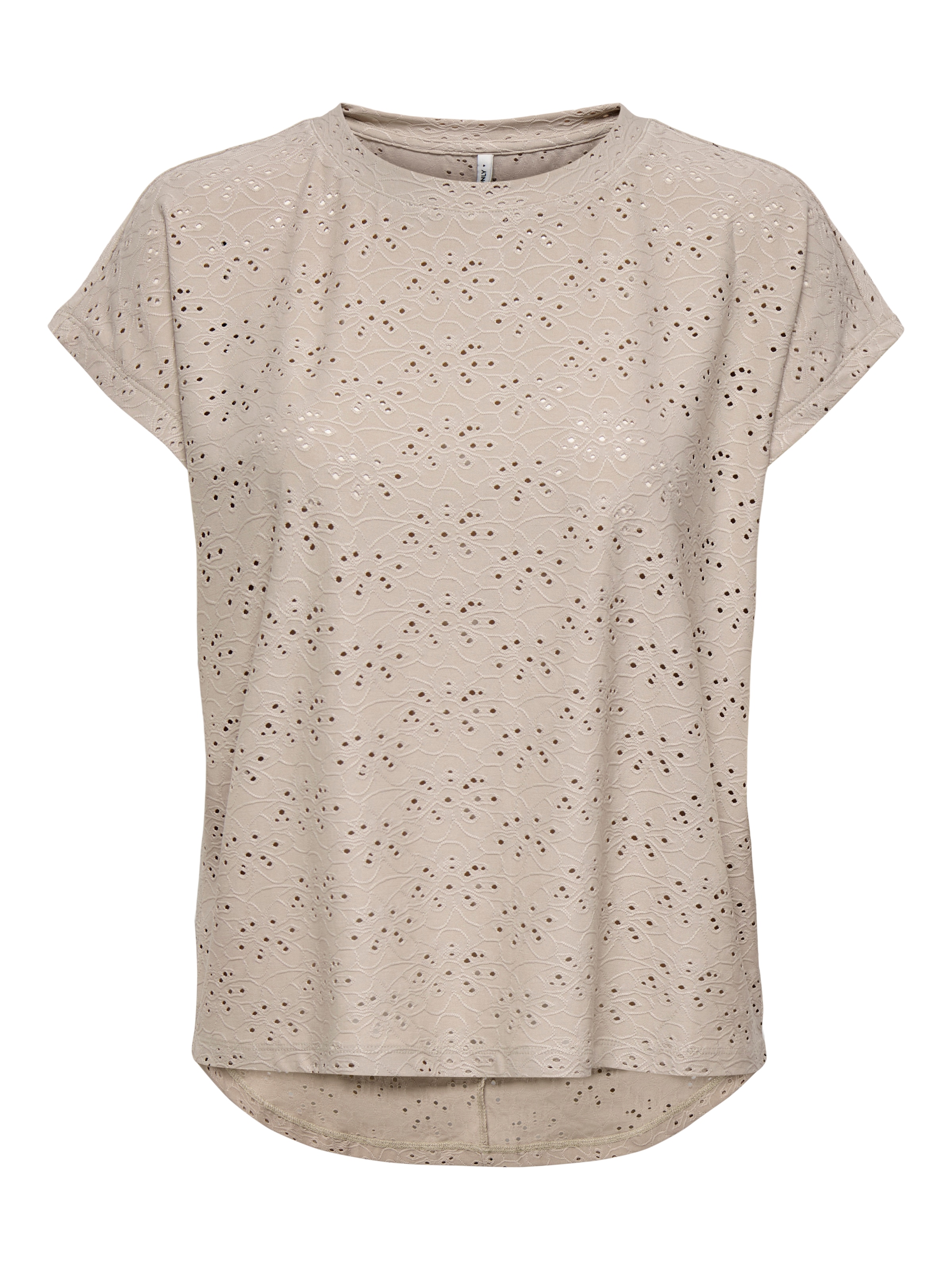 ONLY T-shirt à manches courtes »ONLSMILLA LIFE S/S TOP JRS NOOS« regular fit, modisch, Single Jersey, Materialmix, Rundhals