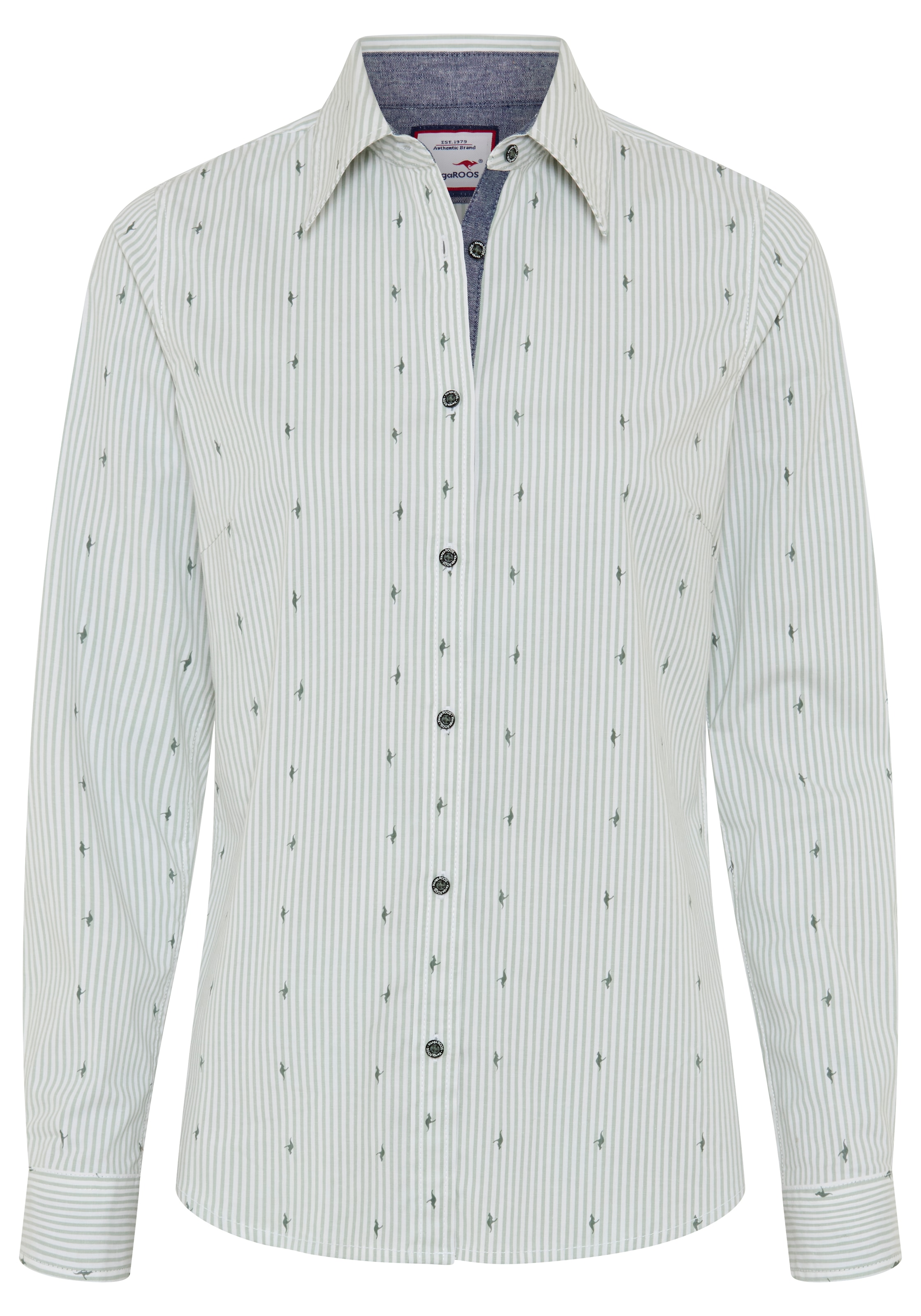 KangaROOS Blouse chemise coupe ajustée, avec pinces, en coton et élasthanne