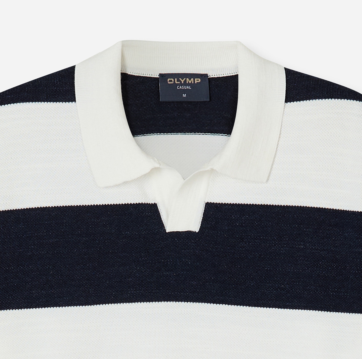 OLYMP T-shirt à manches courtes mit Block-Streifen und im Strick-Look