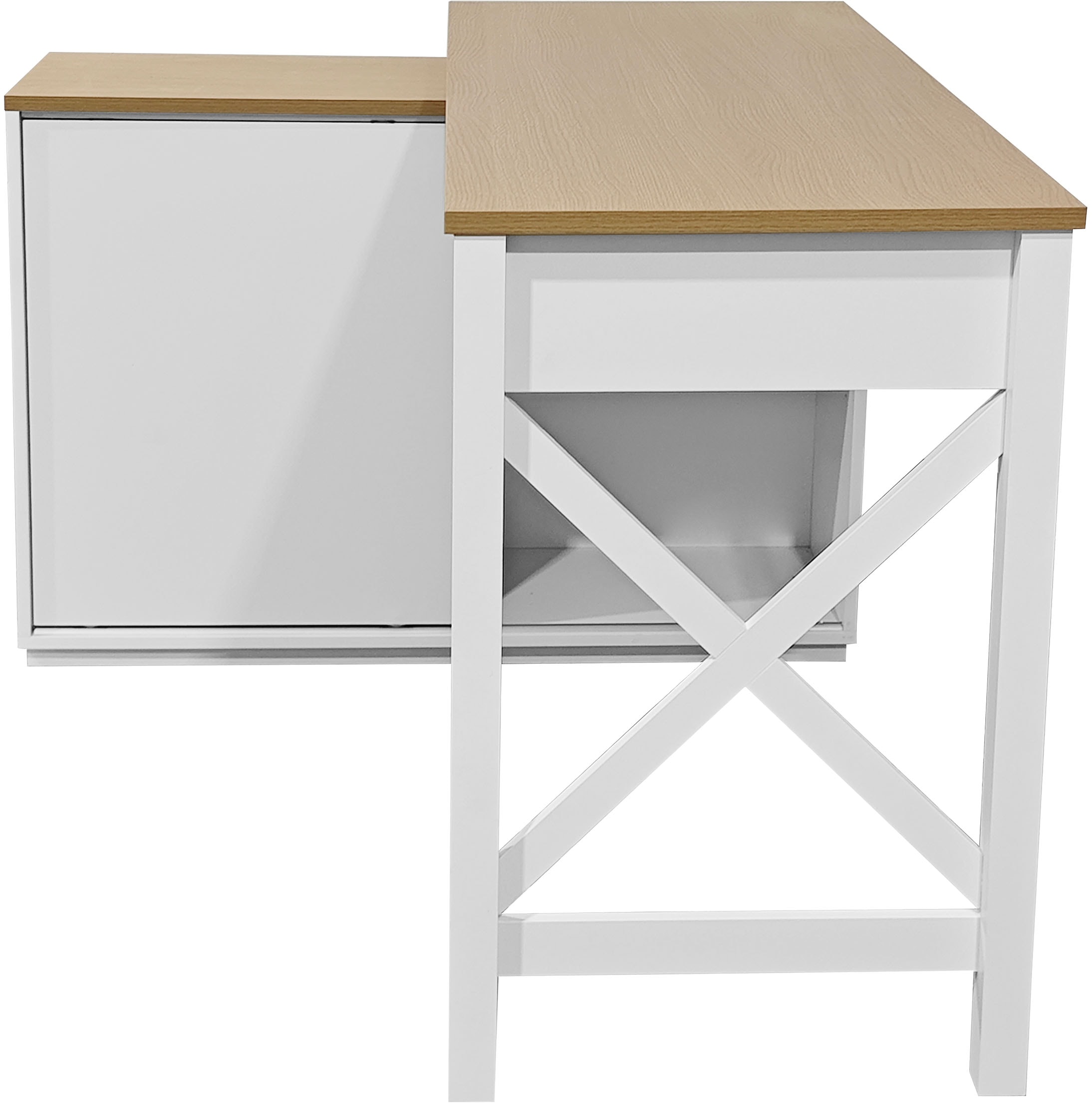 GOODproduct Bureau d'angle »SILBA« viel Stauraum, mit Schiebetür, Breite: 100 cm