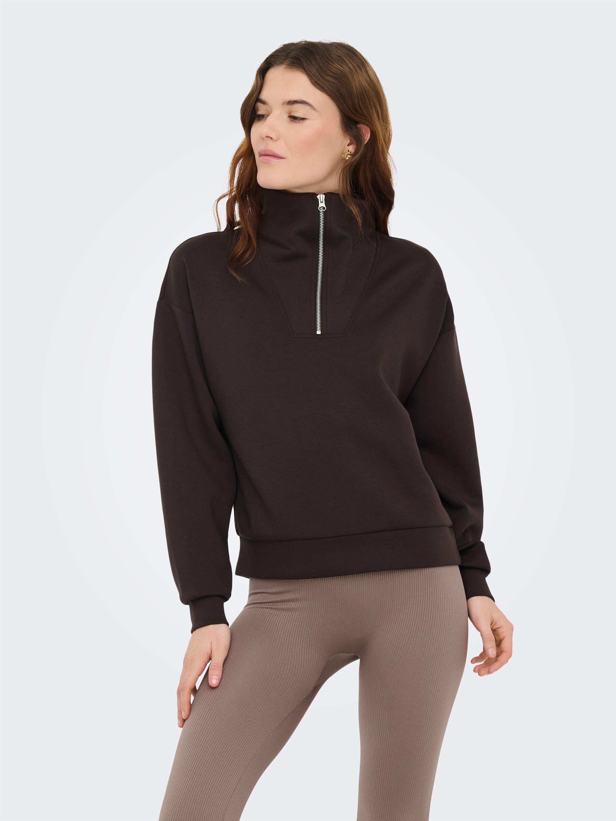 ONLY Play Pull »ONPLOUNGE HN LS HZ DS SWT NOOS«, mélange de matières, coupe ample
