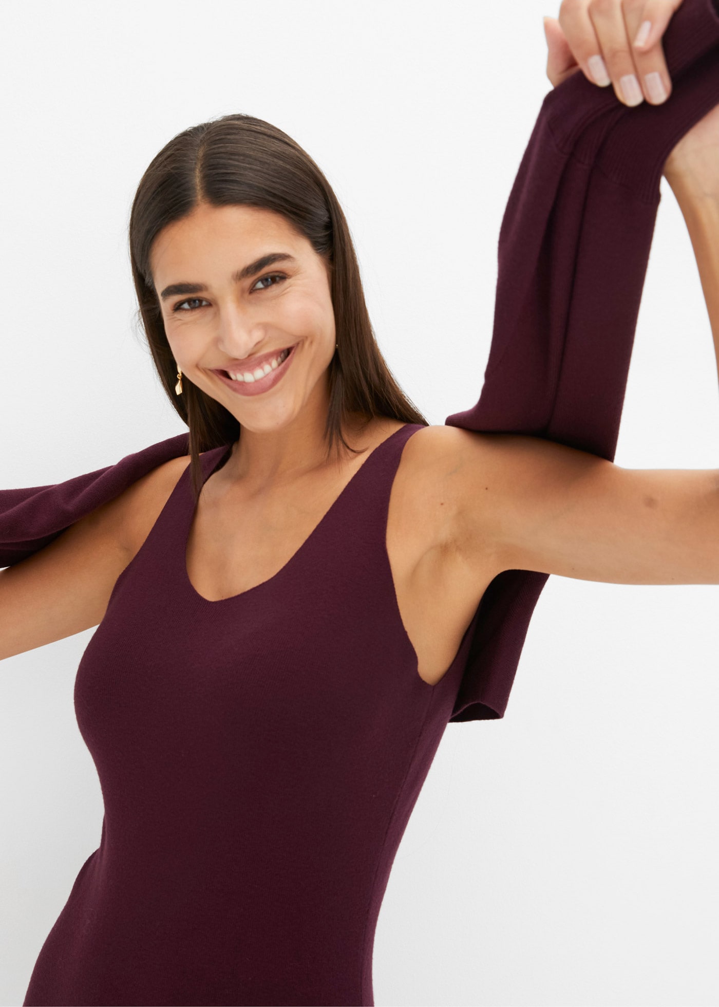 bonprix Robe en tricot Set, 2 tlg. für Frühjahr und Sommer, aus Viskose-Mischung, lässige Passform