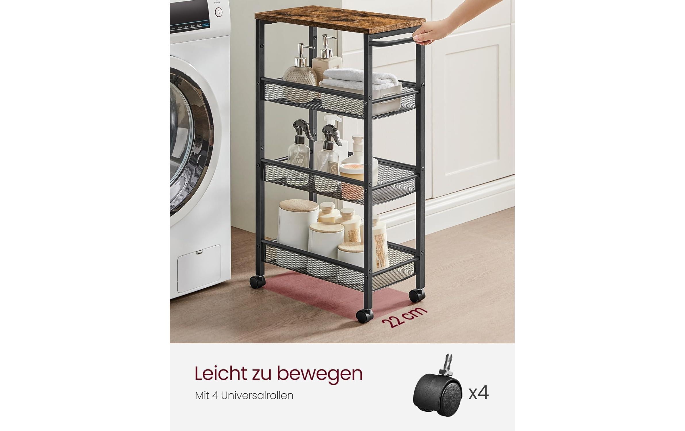 VASAGLE Rollwagen »Industrial 45.4 x 77 x 13 cm«