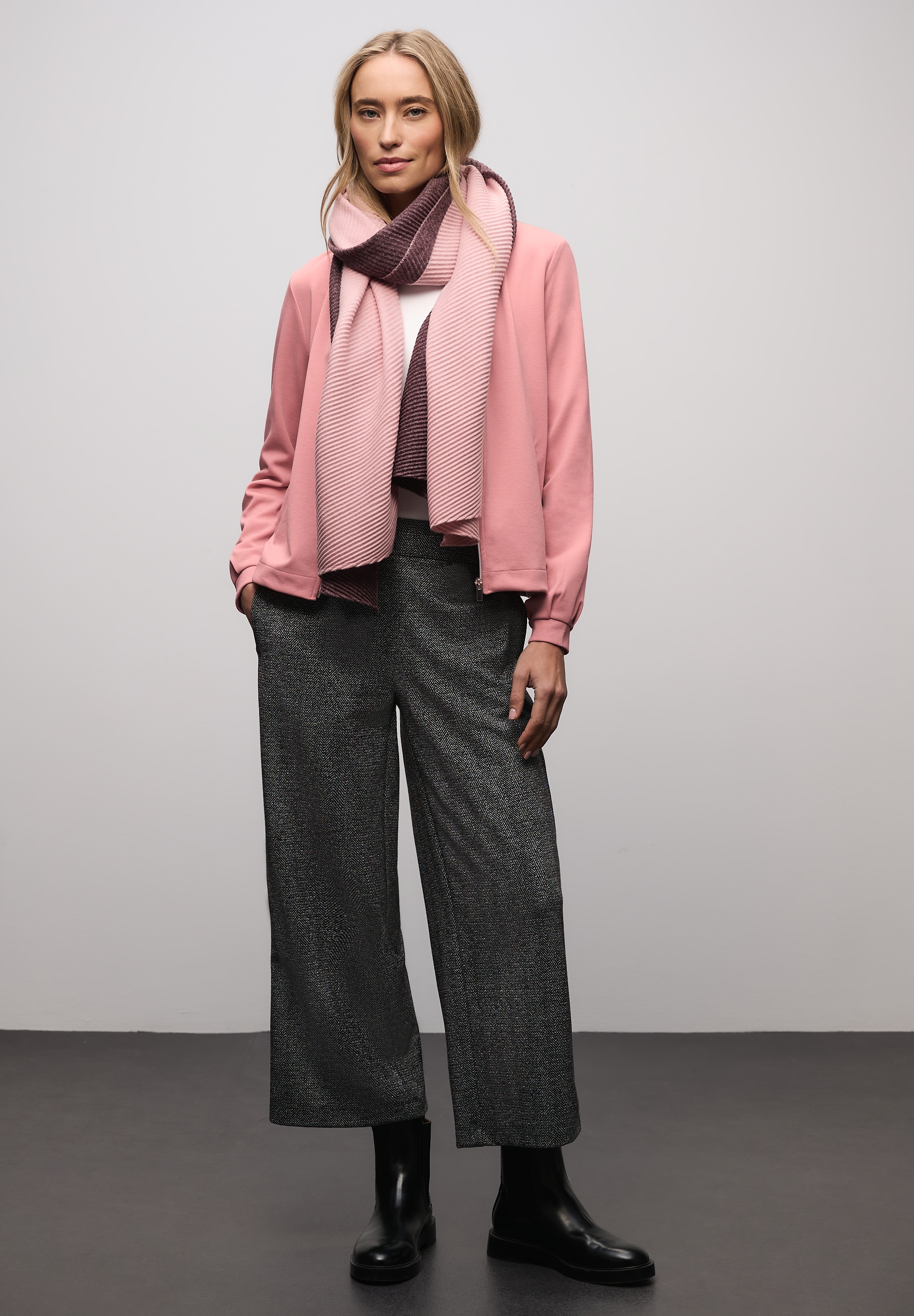 STREET ONE Veste sweat in Blouson-Optik und mit Glitzer