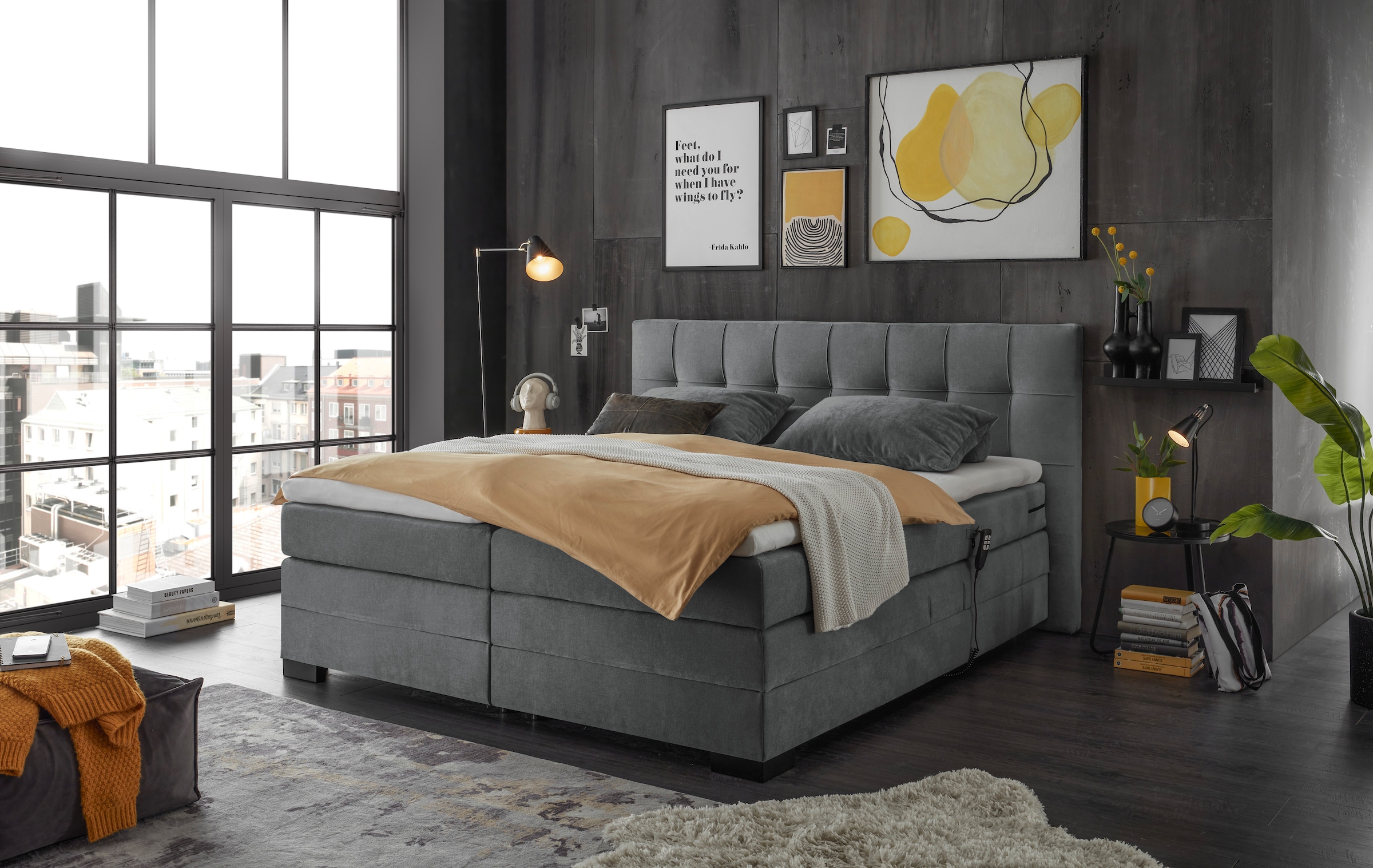ED EXCITING DESIGN Lit boxspring »Talena« inkl. Motor und Topper