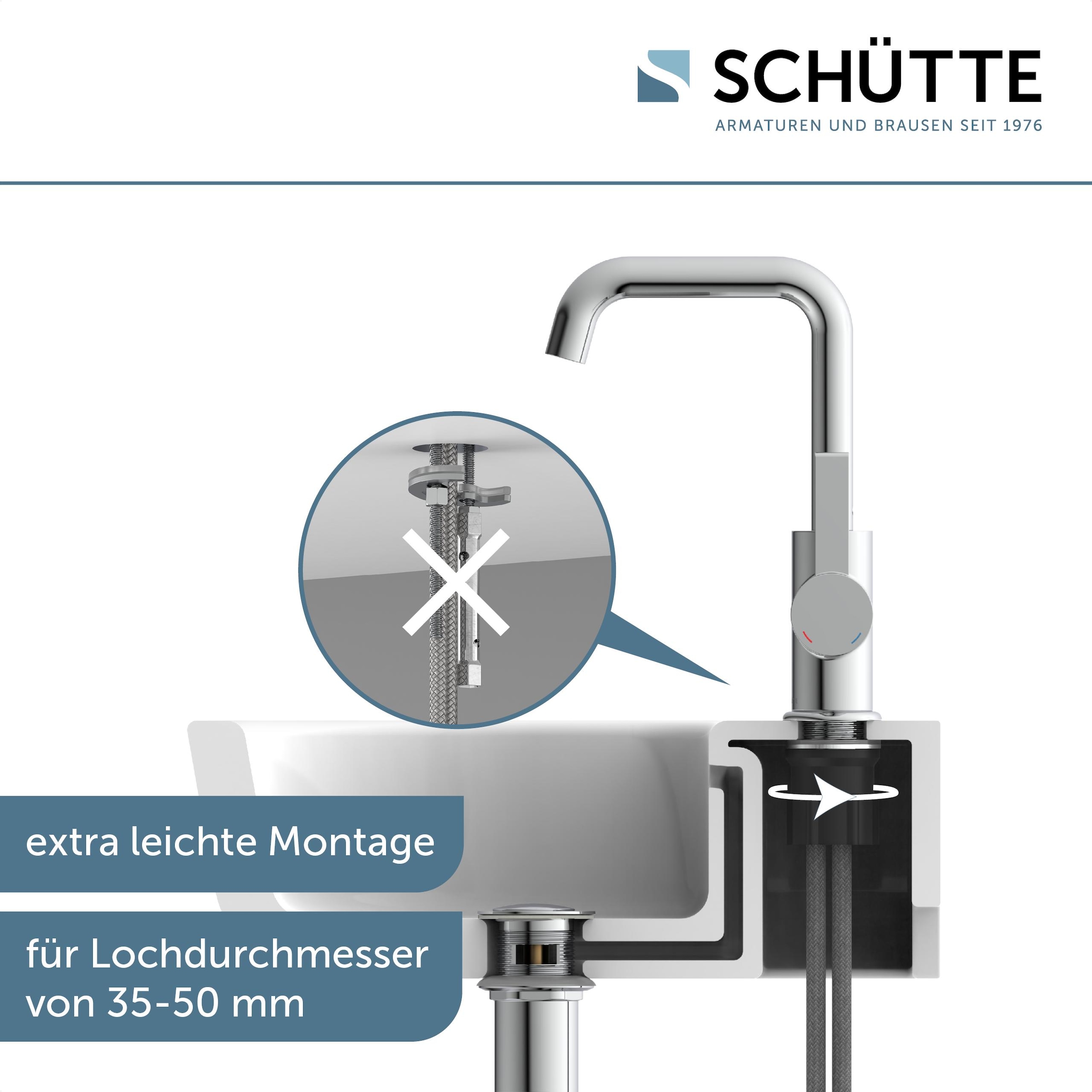 Schütte Waschtischarmatur »»LOS ANGELES«« 1 Stk. tlg. Praktische Cold-Start-Funktion zum Energiesparen