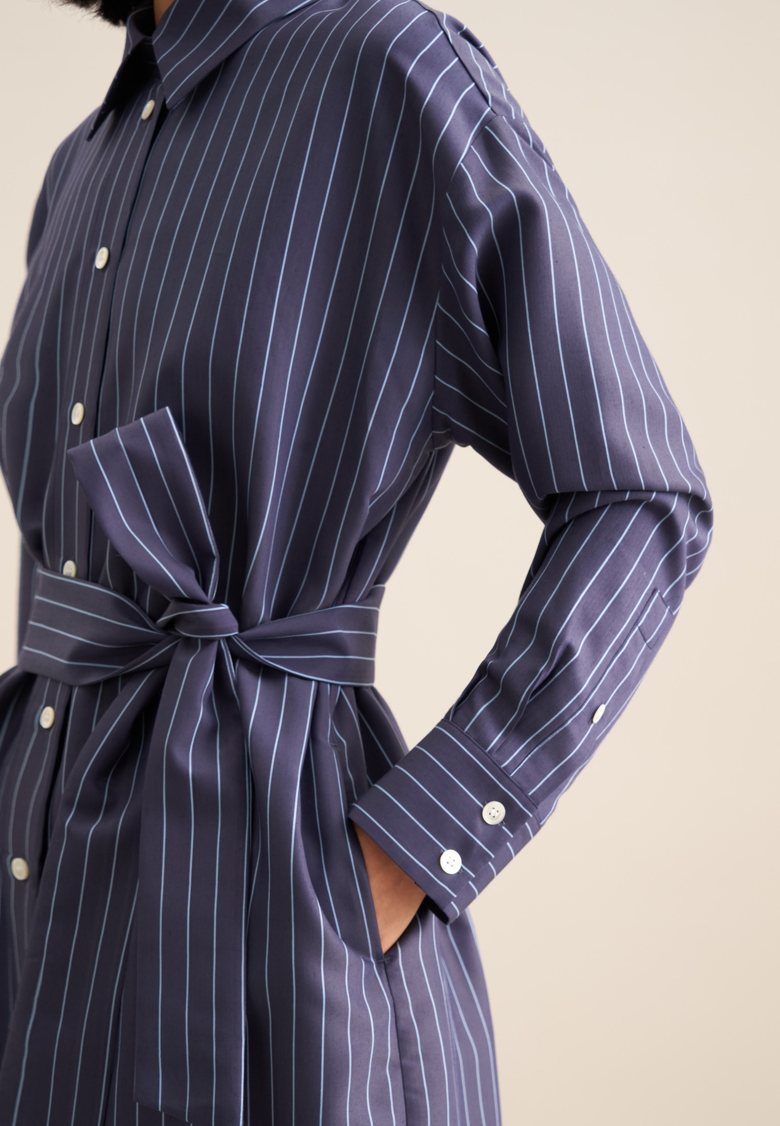 seidensticker Robe d'été »Schwarze Rose« 1/1 Kragen Streifen