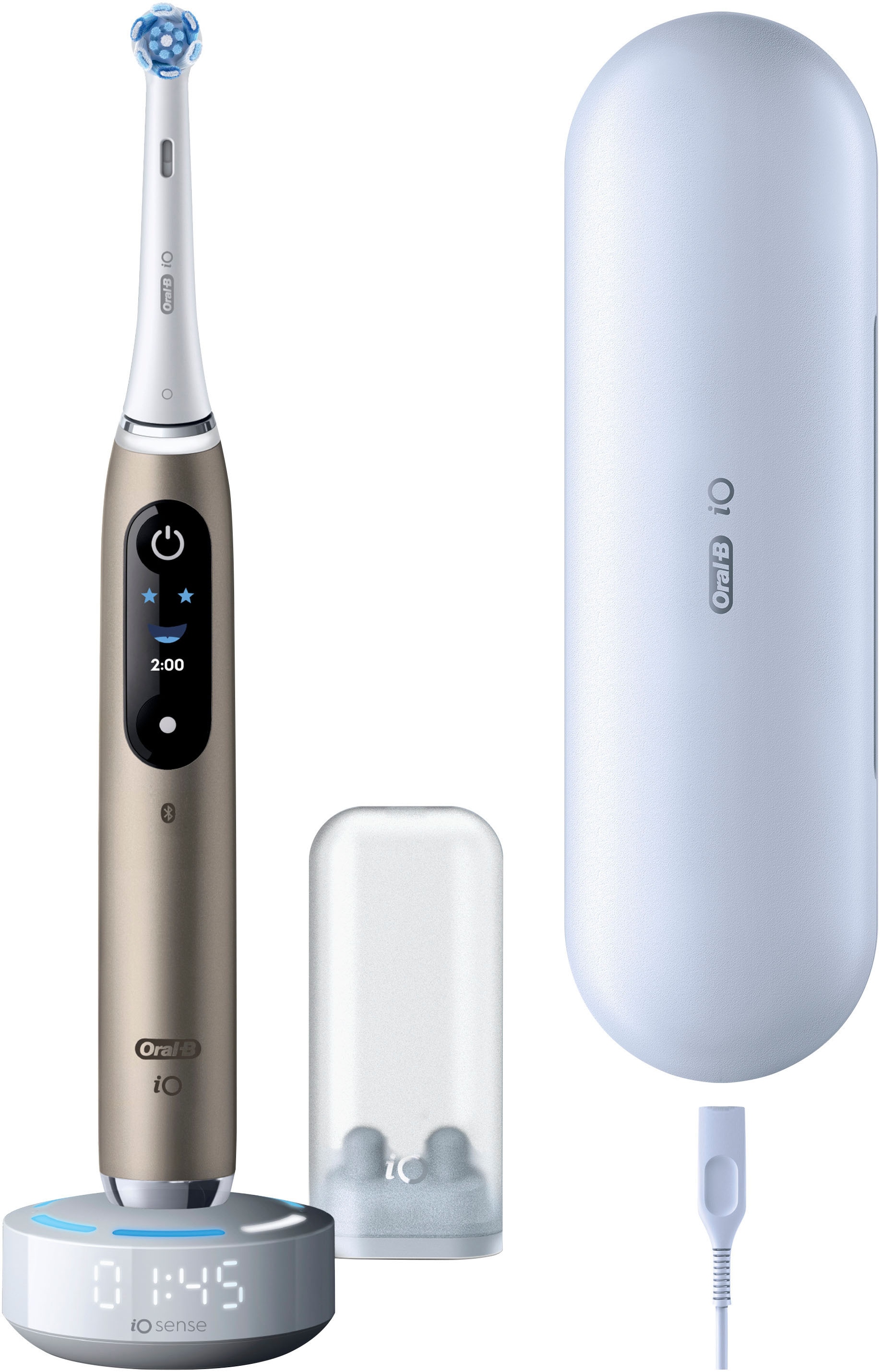 Oral-B Brosse à dents électrique »iO Series 10« 1 cuis Aufsteckbürsten incl. 1 brosse à fixer, station de charge rapide iO Sense, étui de voyage pour charge