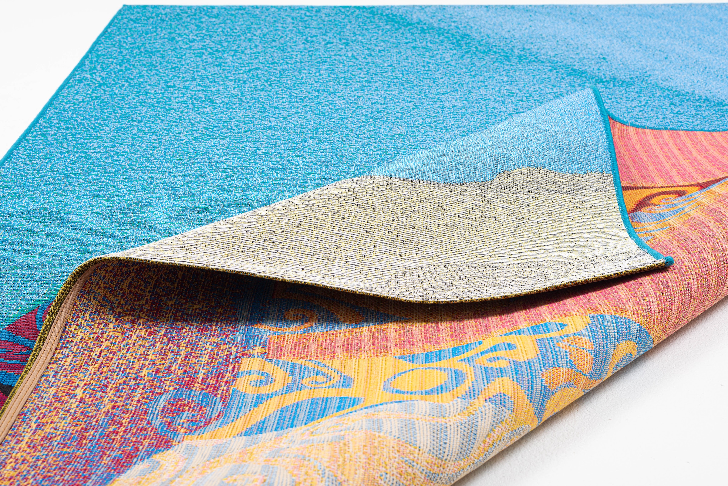 Sansibar Tapis »Rantum Beach SA-018« Rectangulaire 5 mm Höhe tissu plat, design moderne, planches de surf, adapté pour intérieur et extérieur