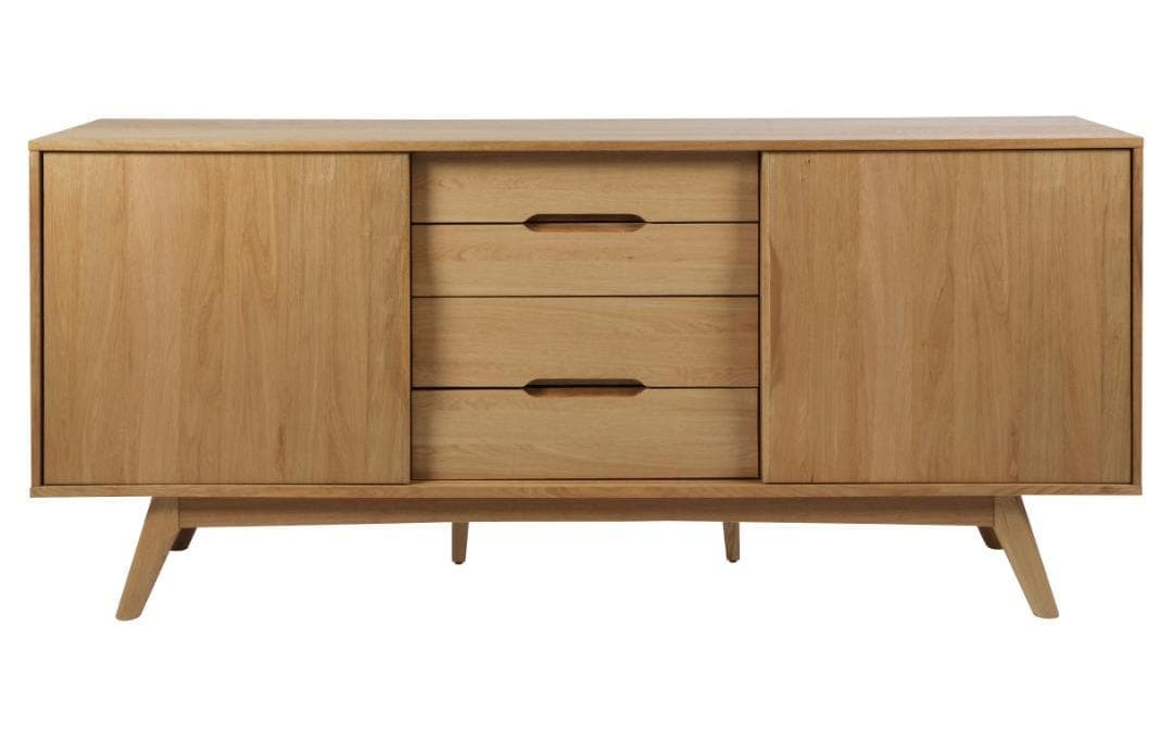 AC Design Sideboard »Marte« Anrichte, Eiche/Furnier, 2 Schiebetüren, 4 Schubladen, Breite 180 cm