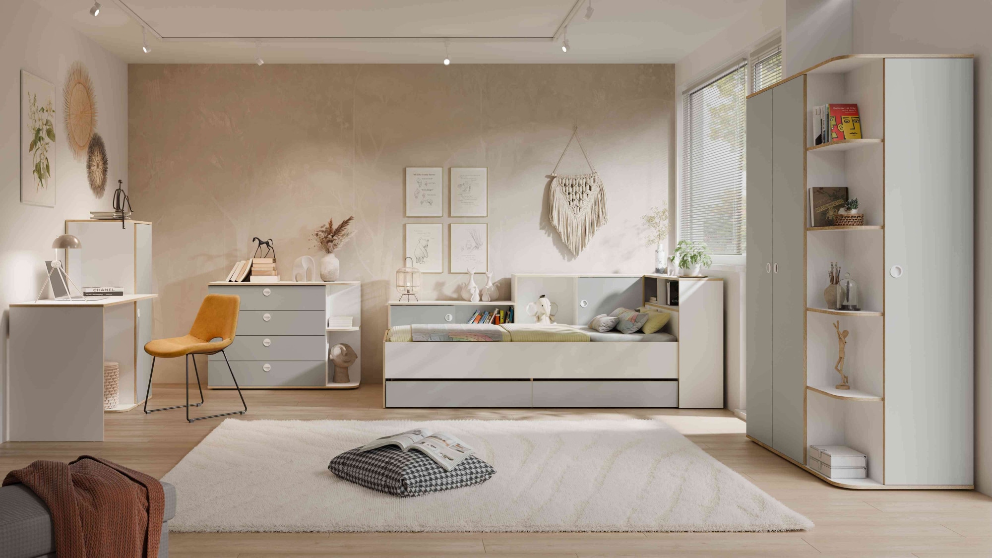 Home affaire Kommode »ELLETE Schrank mit 4 Schubladen und 2 offene Fächer, Breite 116 cm« Sideboard mit viel Stauraum, Masse B/T/H: 116/42/82,7 cm