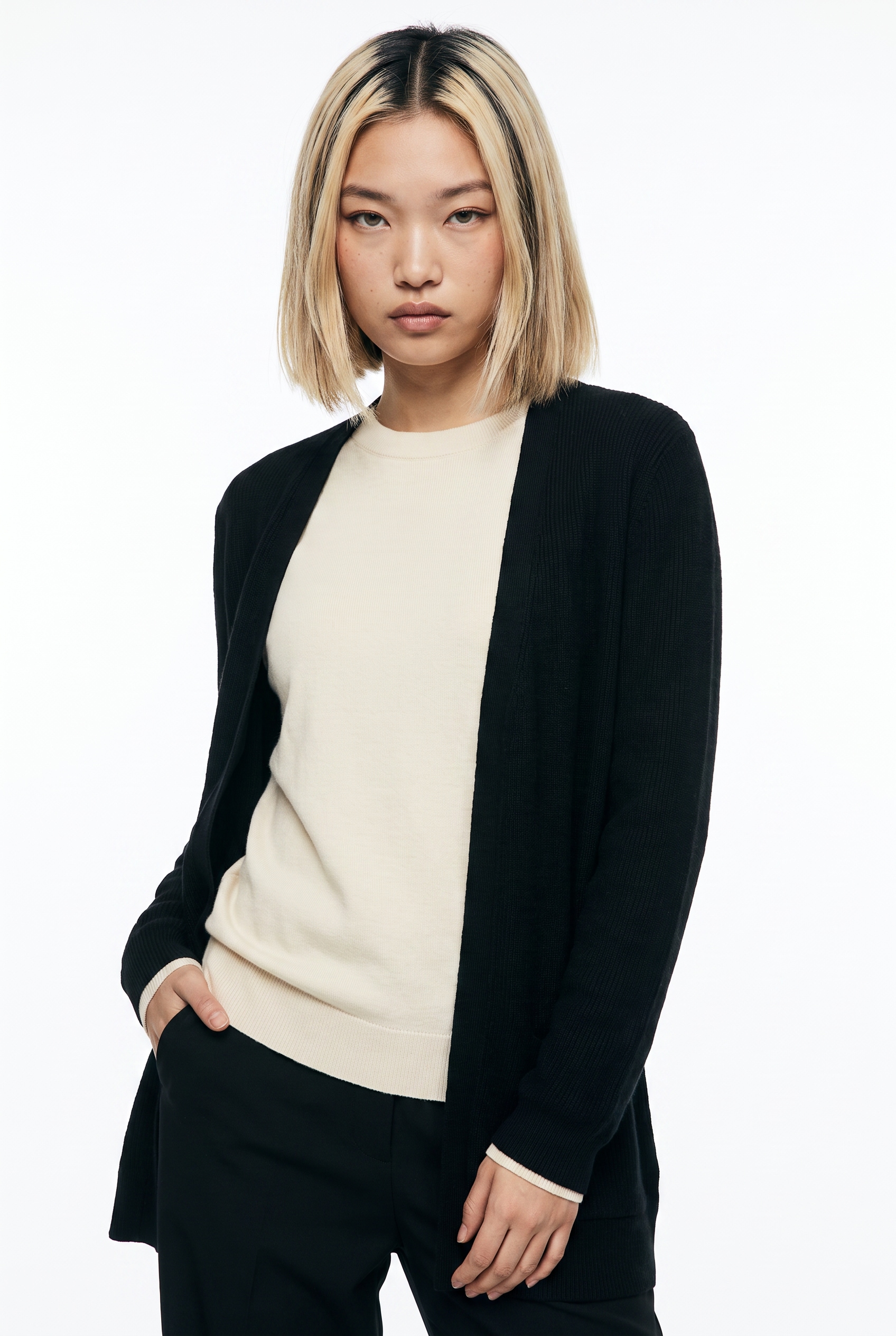 ONLY Veste en tricot »ONLMARY LS OPEN RIB CARDI KNT« mélange viscose, coupe régulière