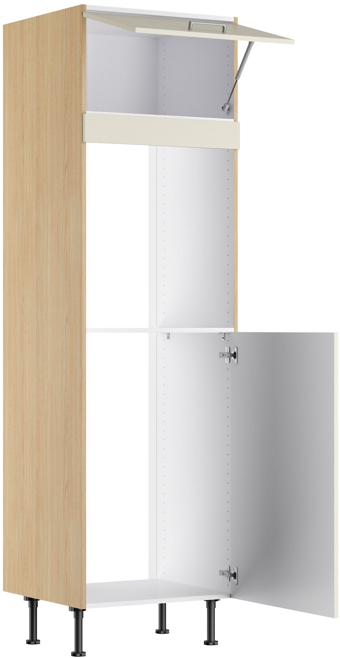 KOCHSTATION Backofen/Kühlumbauschrank »KS-Lucy« Breite 60 cm, mit 1 Tür, 1 Klappe, Soft-Close, höhenverstellbare Füsse