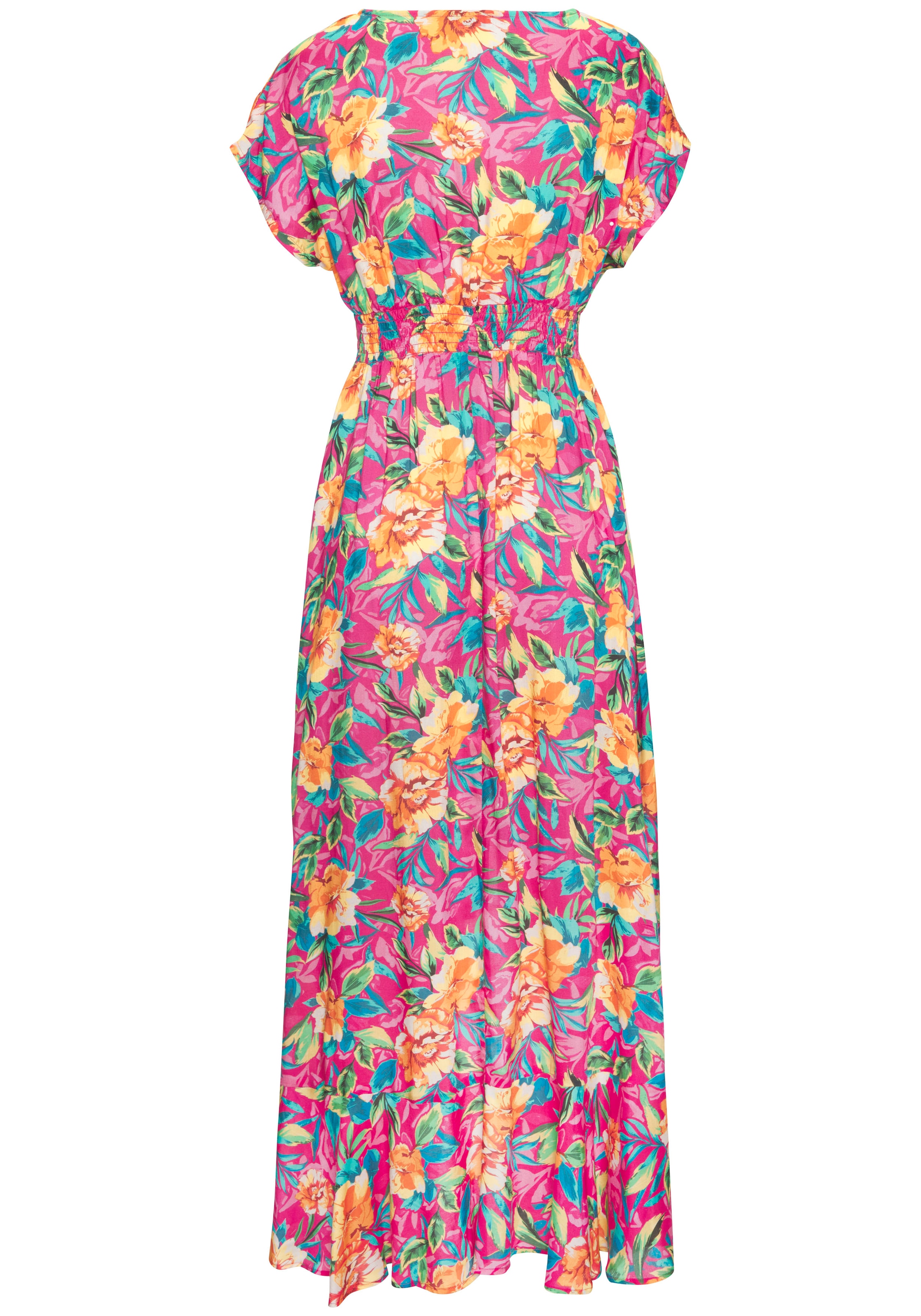 LASCANA Robe de plage im Kimono-Style zum Binden, Kurzarm, Alloverprint, sommerlich