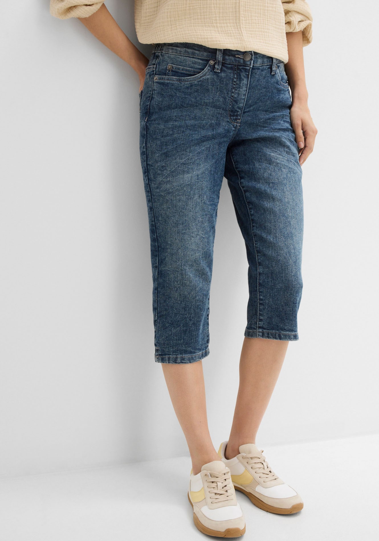 bonprix Jeans capri 1 figurformende Passform, Regular Fit, mit Komfort-Stretch