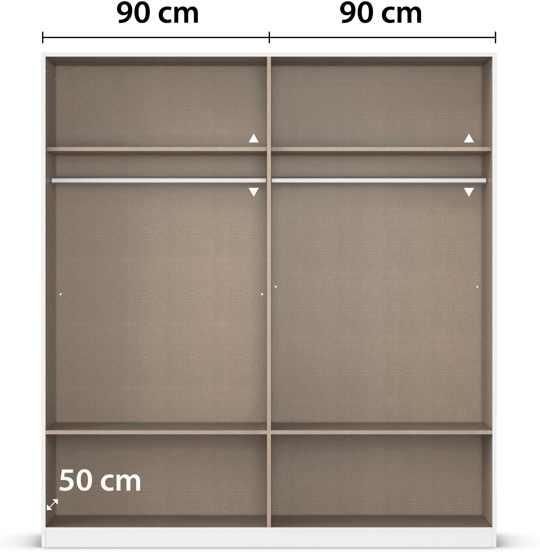 rauch Armoires à vêtements »Schrank Garderobenschrank Mehrzweckschrank Schlafzimmer HERSBRUCK« 3 finitions différentes BASIC/CLASSIC/PREMIUM (incl. soft-close),  avec tiroirs spacieux ainsi que portes-miroirs FABRIQUÉ EN ALLEMAGNE