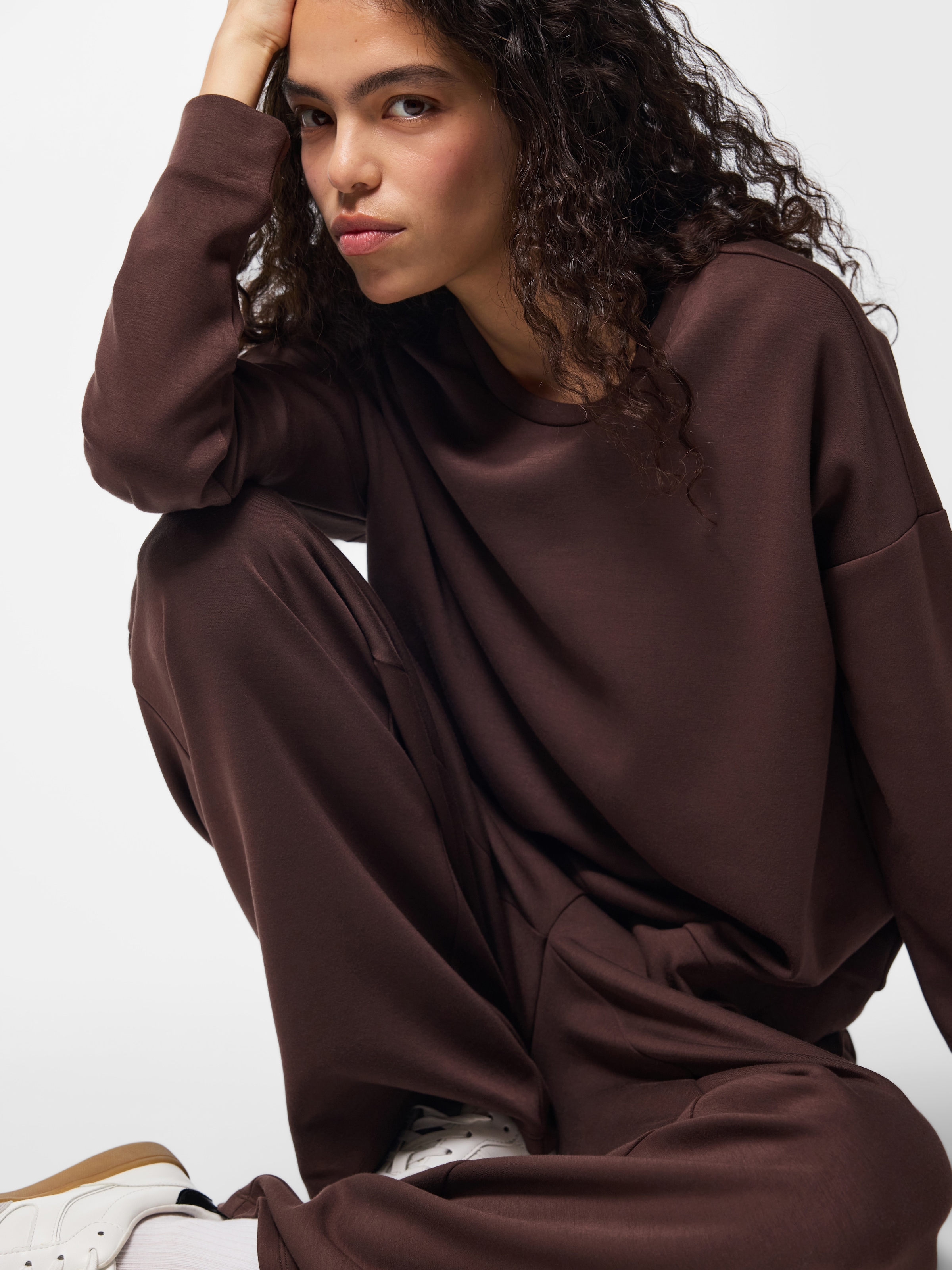 pieces T-shirt à manches longues »PCMICHELLE SCUBA LS TOP SWT NOOS BC« mélange de matériaux