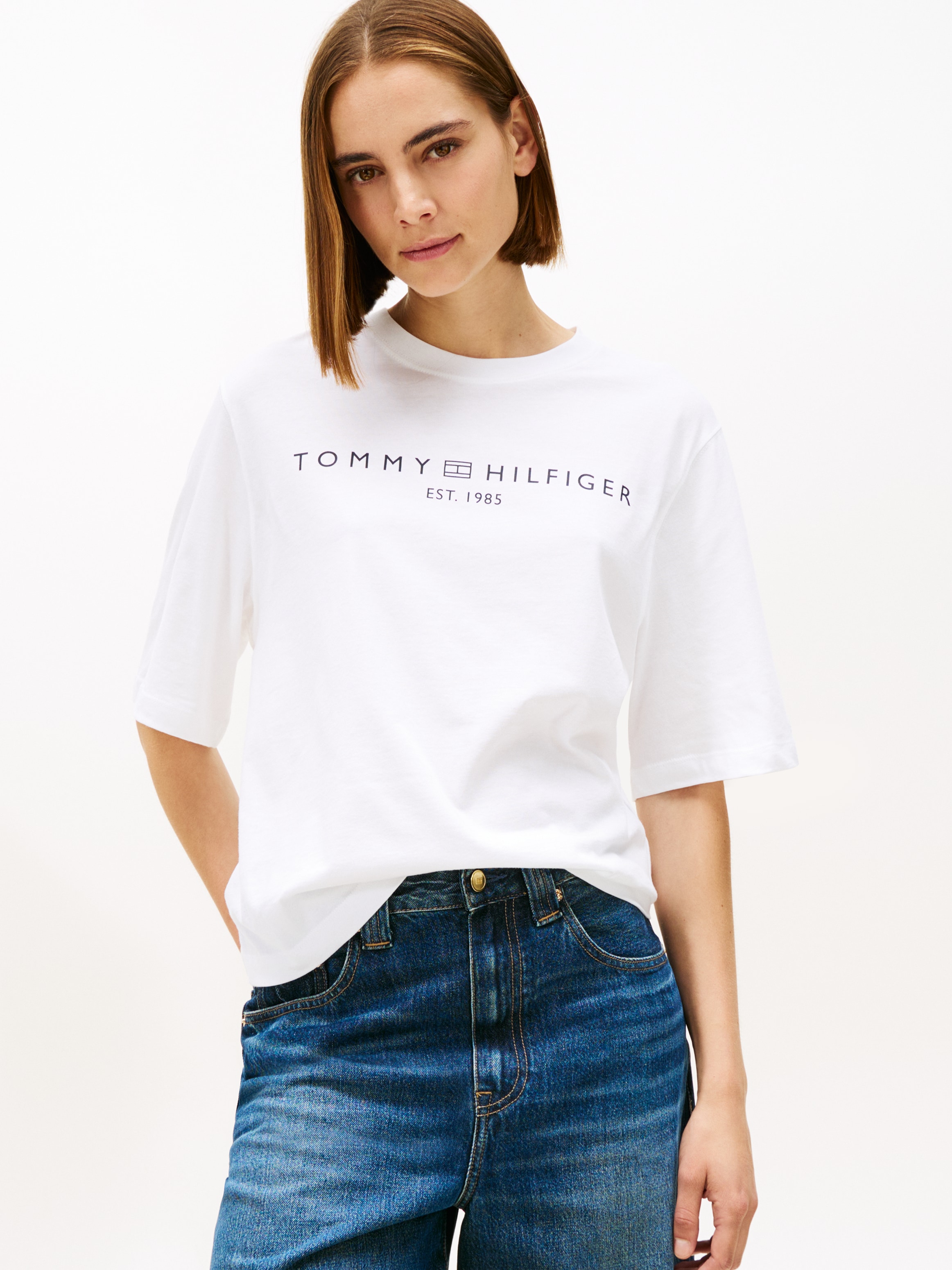 Tommy Hilfiger T-shirt à manches longues »CORP LOGO TRAPEZE C-NK TEE«