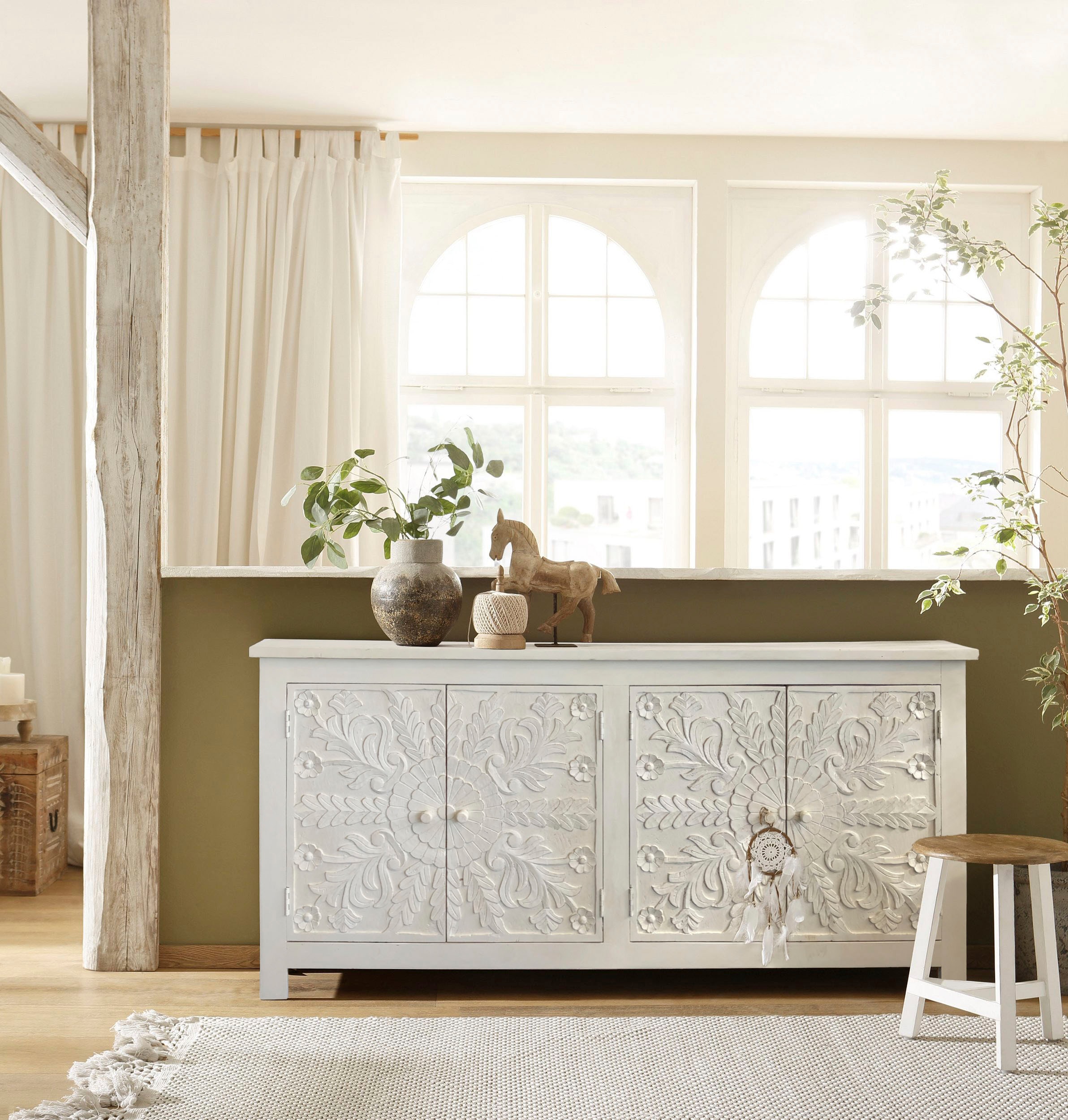 GOODproduct Sideboard »Fenris« Kommode aus massiven Mangoholz, Breite 175 cm