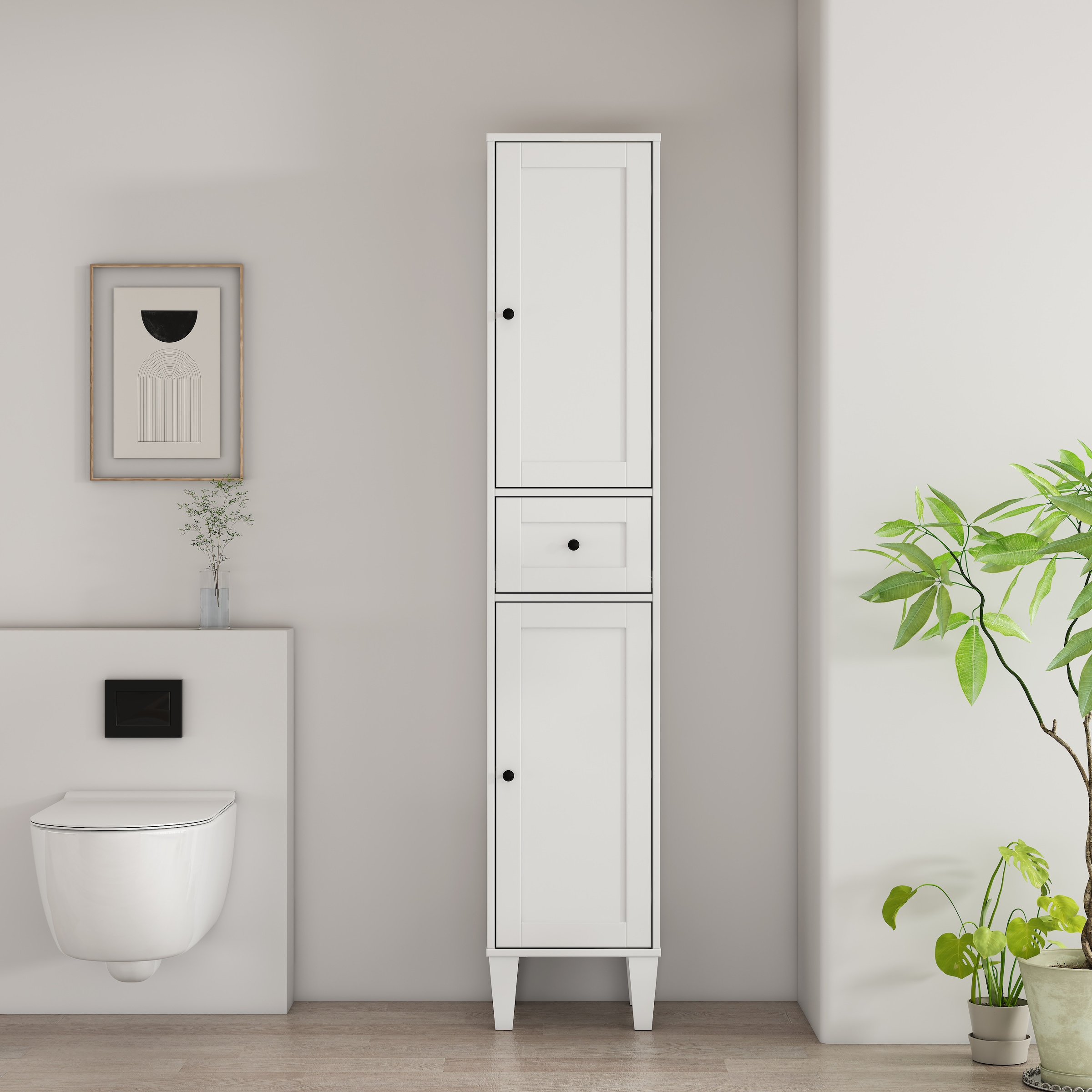 welltime Armoire haute »AMSTERDAM« Badschrank Breite 35cm, 2 Türen und 1 Auszug