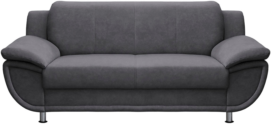 TRENDMANUFAKTUR 2-places »Rondo, Breite 178 cm, breite Armlehnen, Füsse chromfarben« canapé disponible avec ressorts ensachés et en différentes housses