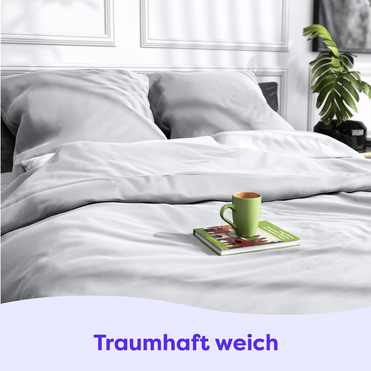 Wolkenfeld Housse de coussin »Mako-Satin Baumwolle Kopfkissenbezug - Premium Kissenbezug« Grösse 80x80, 40x80 und 70x90 cm; versteckter Reissverschluss