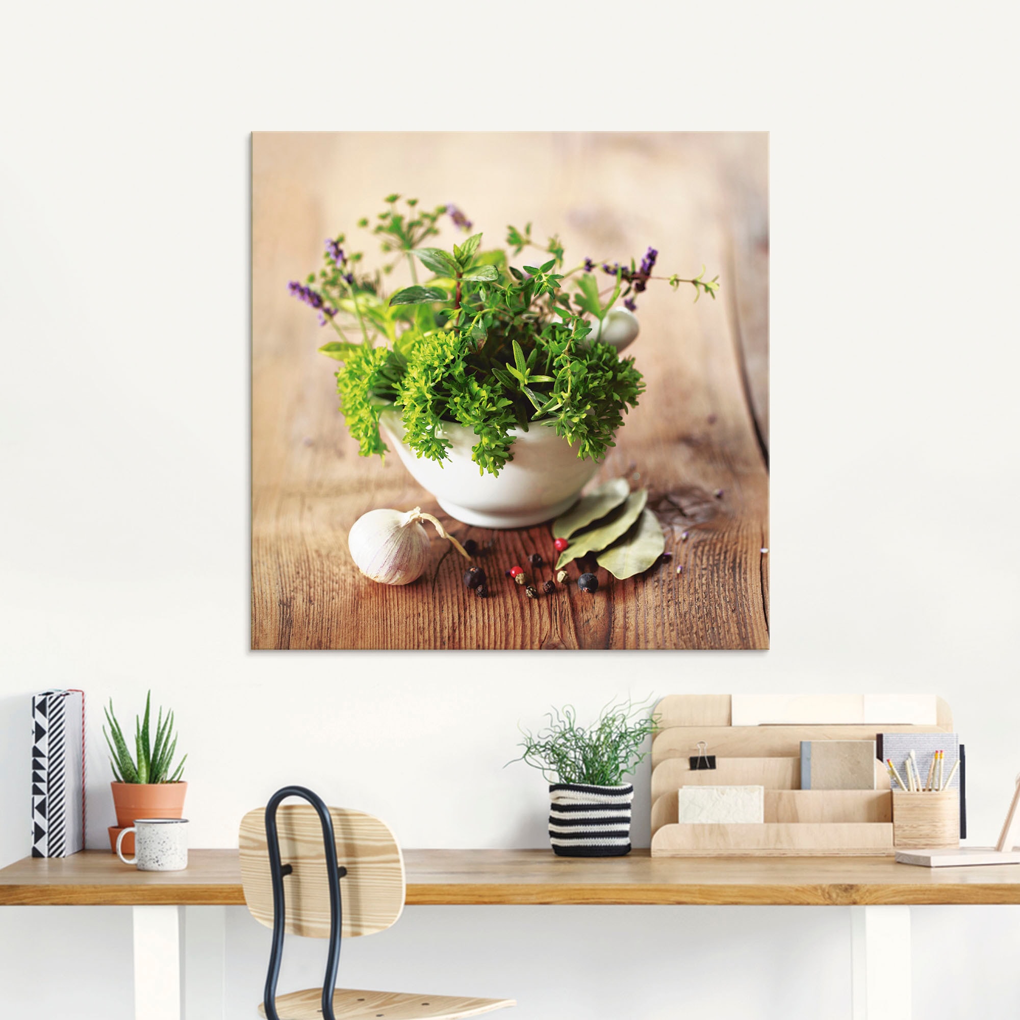 Artland Tableau en verre »Verschiedene Kräuter - Küche« 1 cuis tlg. in verschiedenen Grössen