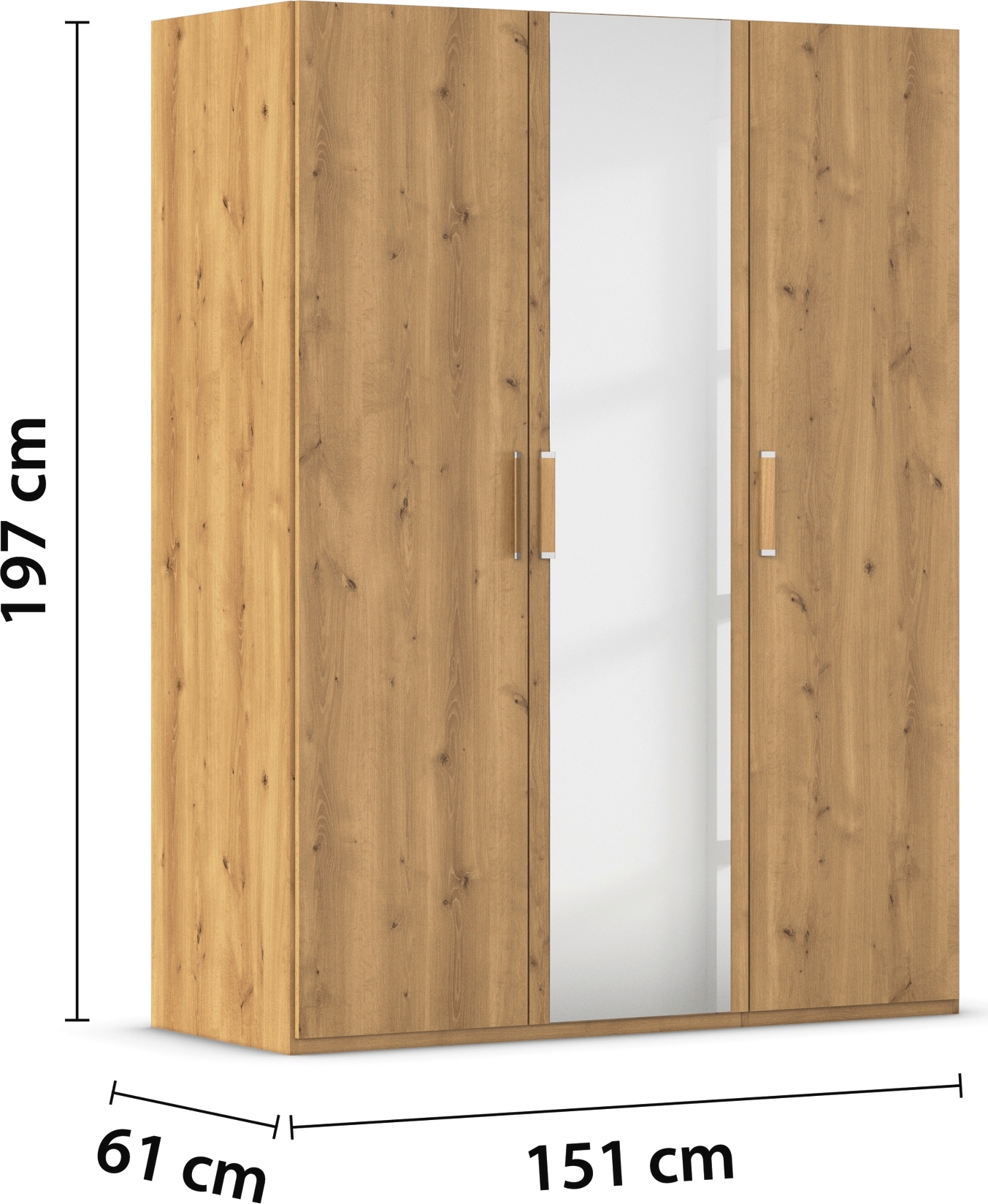 rauch Armoire à portes battantes »Kleiderschrank Schrank Garderobe Schlafzimmerschrank EVELYN« Disponible en 2 hauteurs 197 ou 210 cm, fonction SOFT-CLOSE incluse,  au style élégant, beaucoup de rangement 3 largeurs et 2 hauteurs MADE IN GERMANY