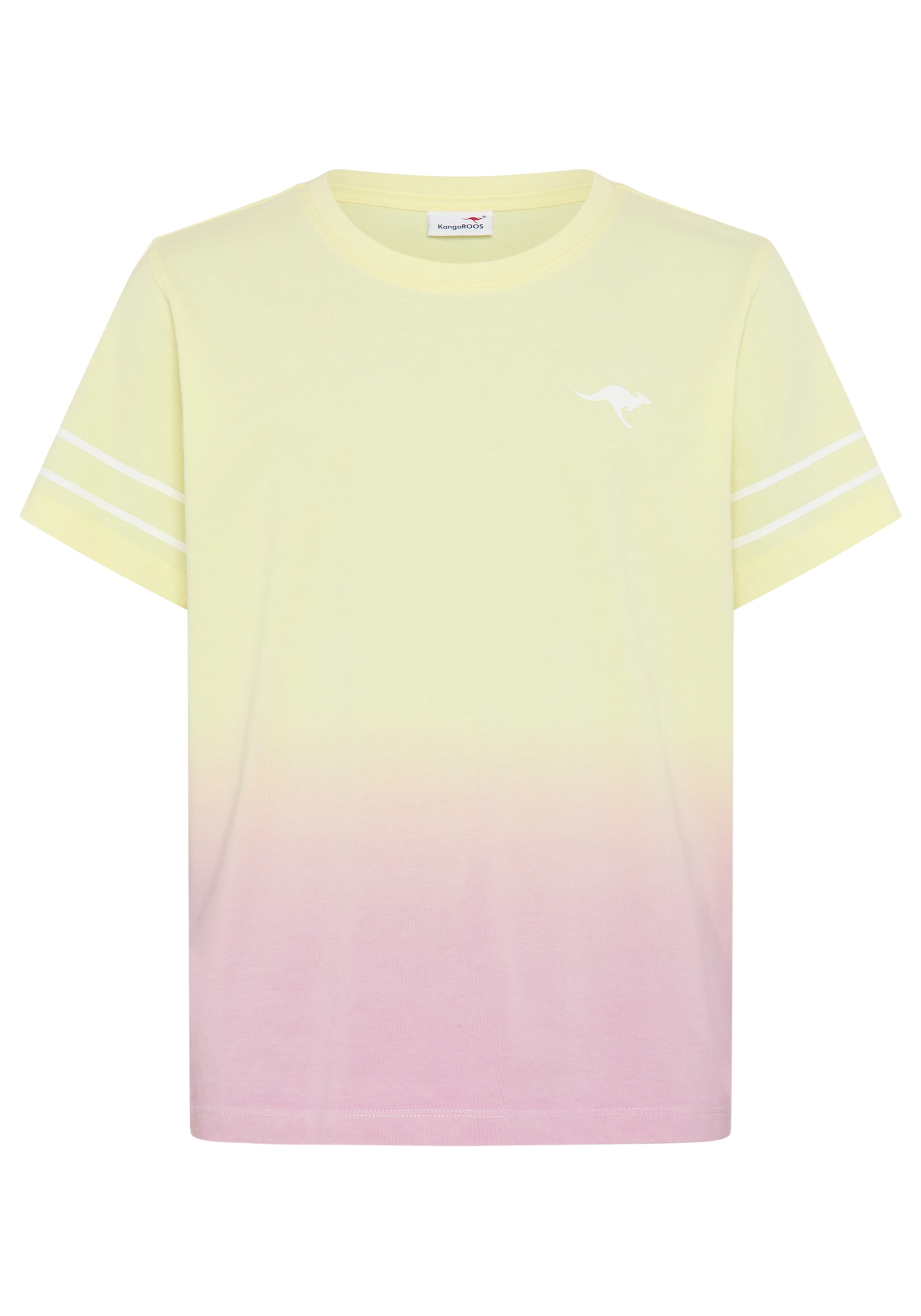 KangaROOS T-Shirt »Kangaroos mit trendigem Farbverlauf« kurzärmelig,  bequeme Passform,  mit Logodruck,  Rundhalsausschnitt