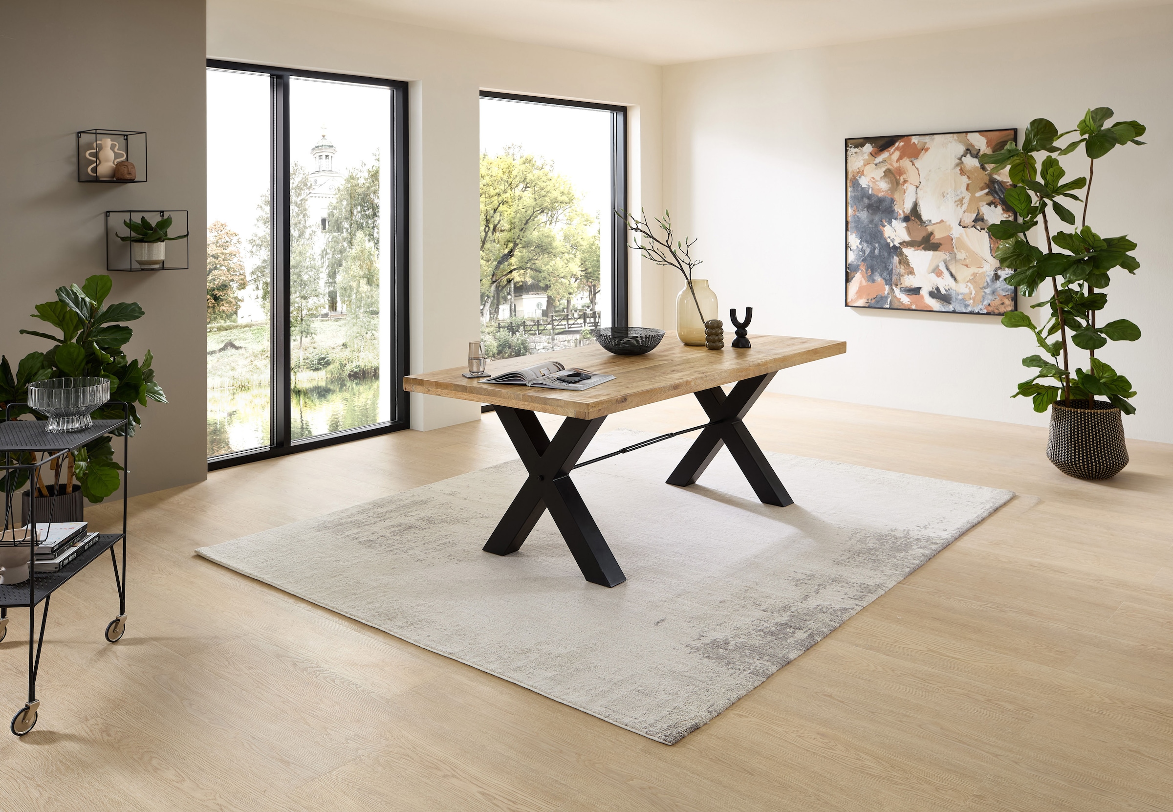 Stolkom Table de salle à manger »Delhi« 200 cm breit in Massivholz Mango Wood