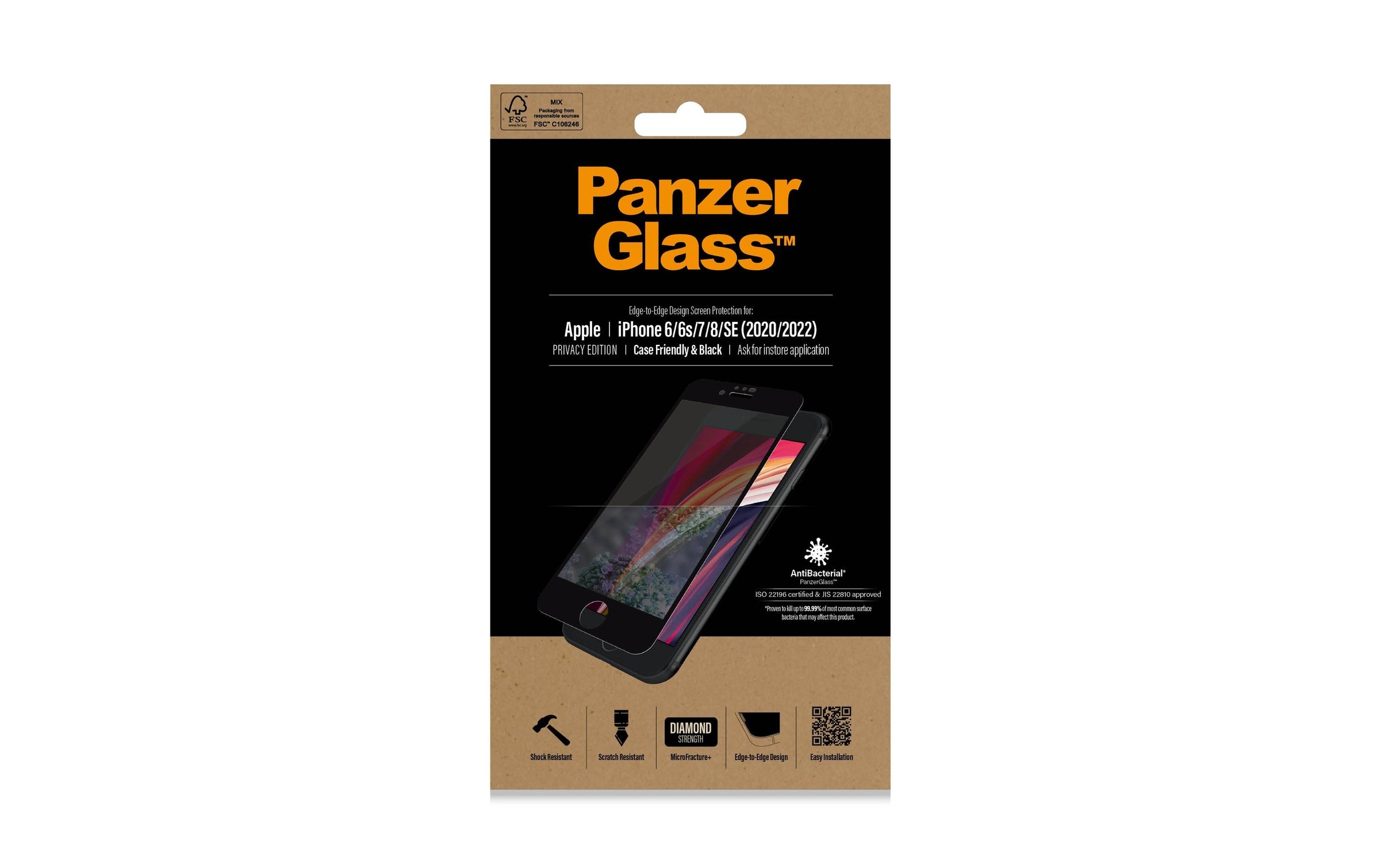 PanzerGlass Schutzfolie »Case« 100% bis an den Rand deckend, Mit Rahmen