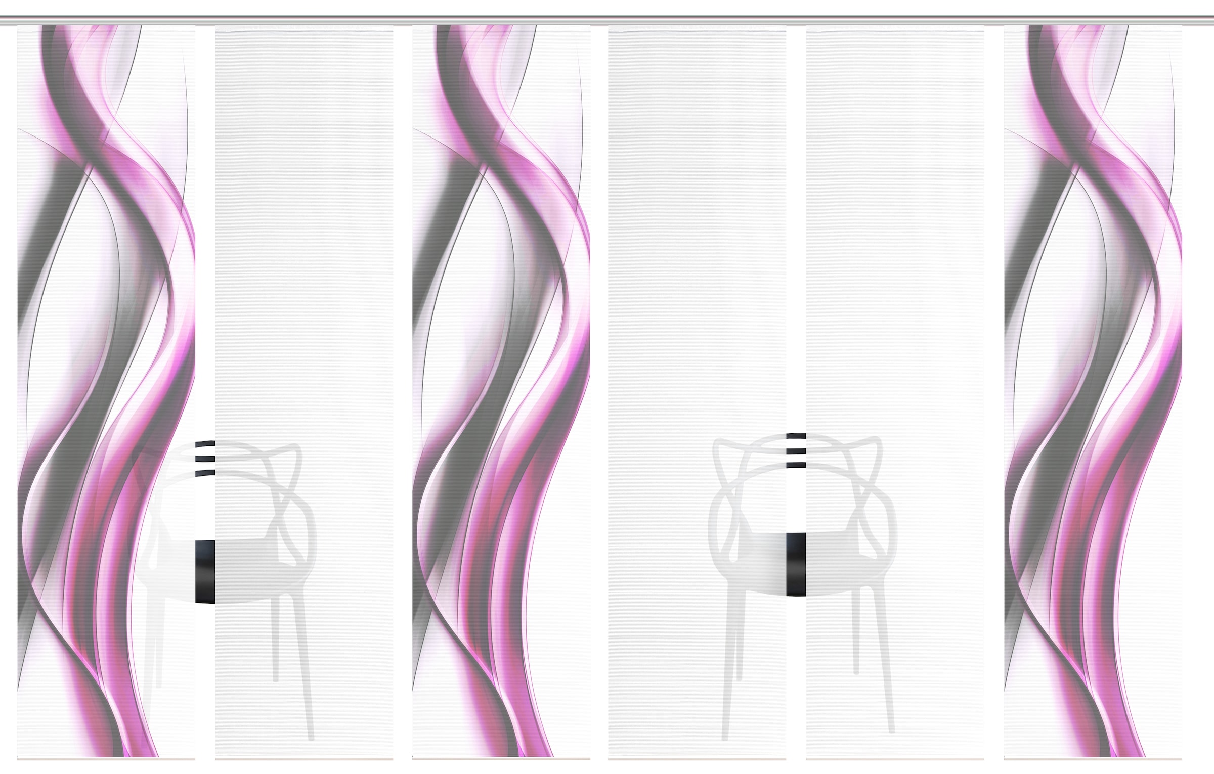 Vision S Rideau coulissant »CARA« Support de panneau 6 cuis tlg. rideau coulissant, aspect bambou, impression numérique, SET