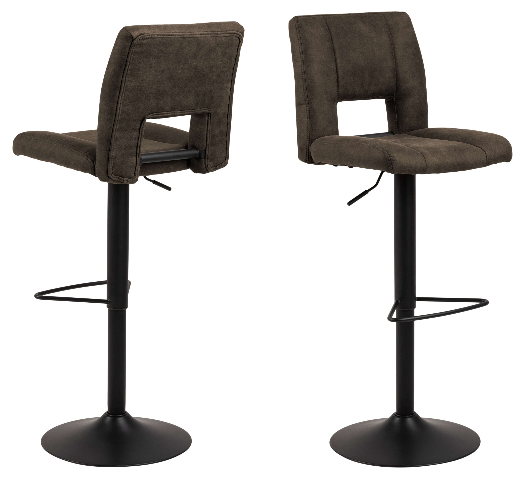 ACTONA GROUP Tabouret de bar »Sylvia Barstuhl, Höhenverstellbar,« pied trompette, vérin à gaz, pivotant, coutures verticales, lot de 2