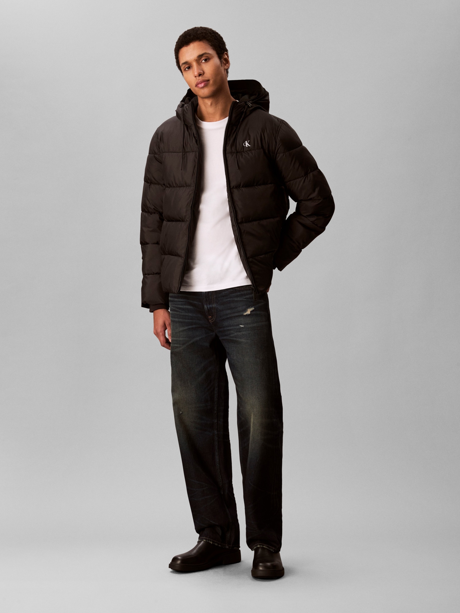 Calvin Klein Steppjacke mit Kapuze Kapuze mit Kordelzug, regular fit