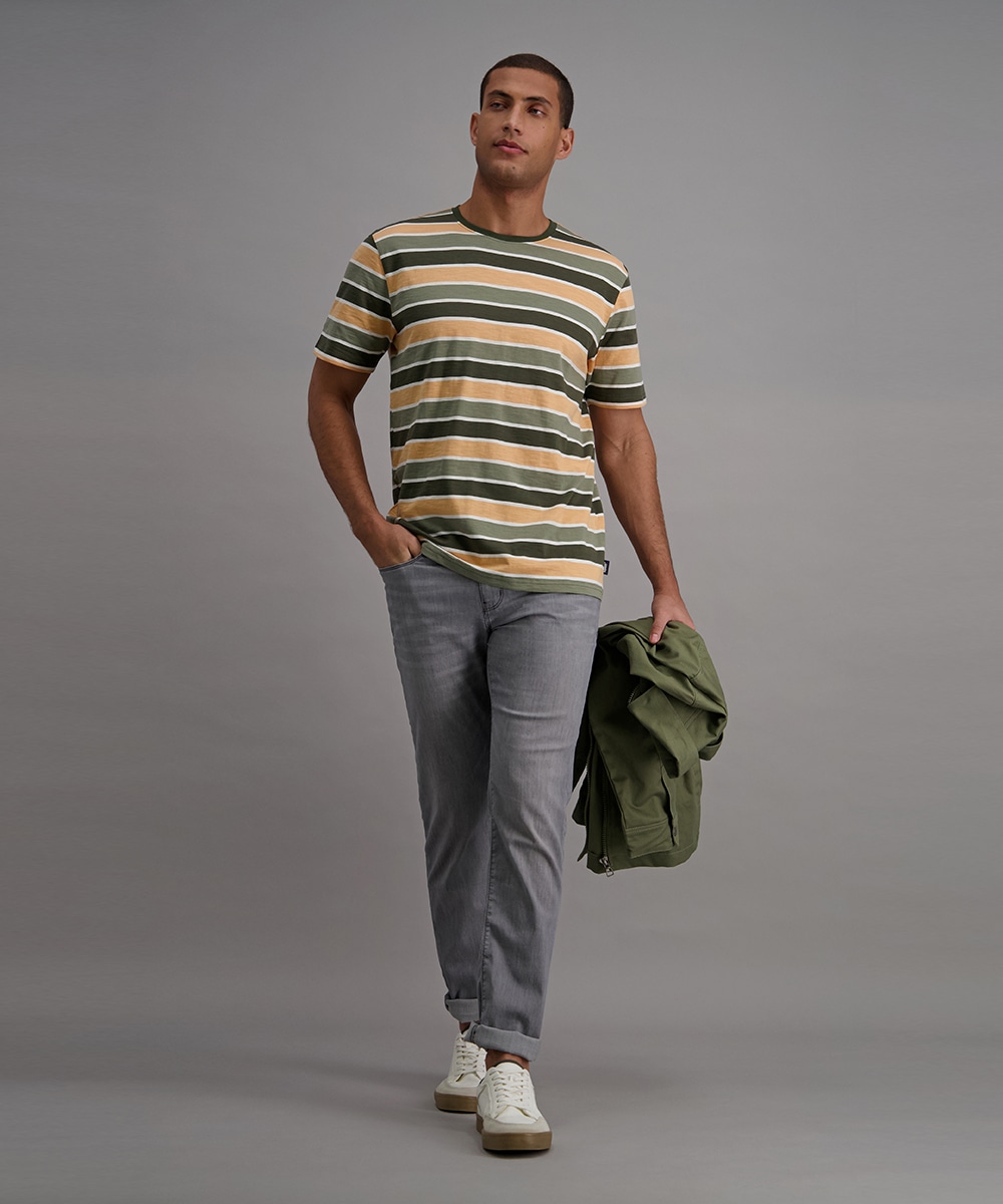 Pioneer Authentic Jeans T-Shirt mit Streifen Muster