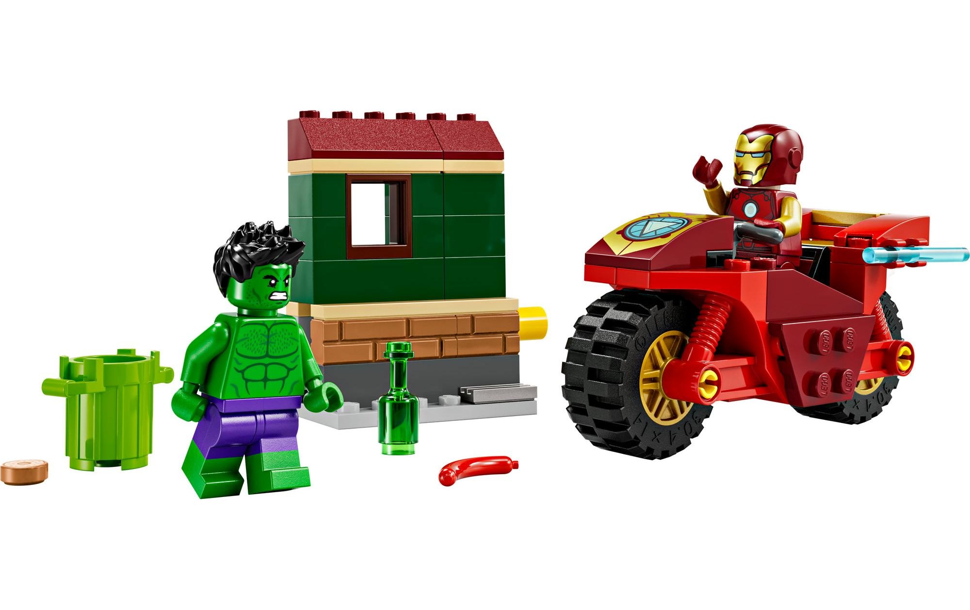 LEGO® Konstruktionsspielsteine »Marvel Iron Man mit Bike und der Hulk 76287«