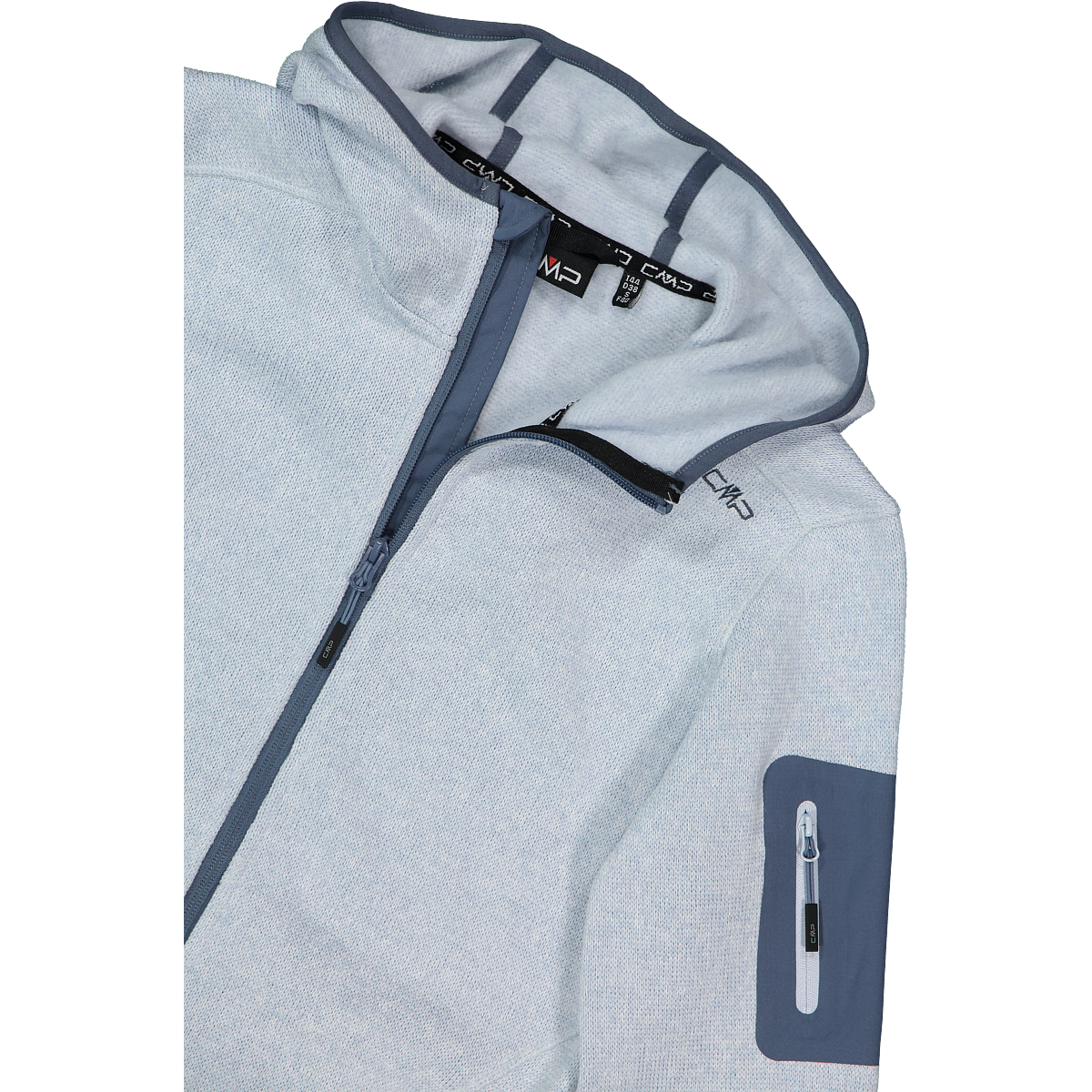 CMP Strickfleecejacke »KNITTED MELANGE HOODY WOMAN HOODY JACKET« mit Kapuze Ünbergangsjacke für Outdoor-Aktivitäten, mit Kapuze, atmungsaktiv