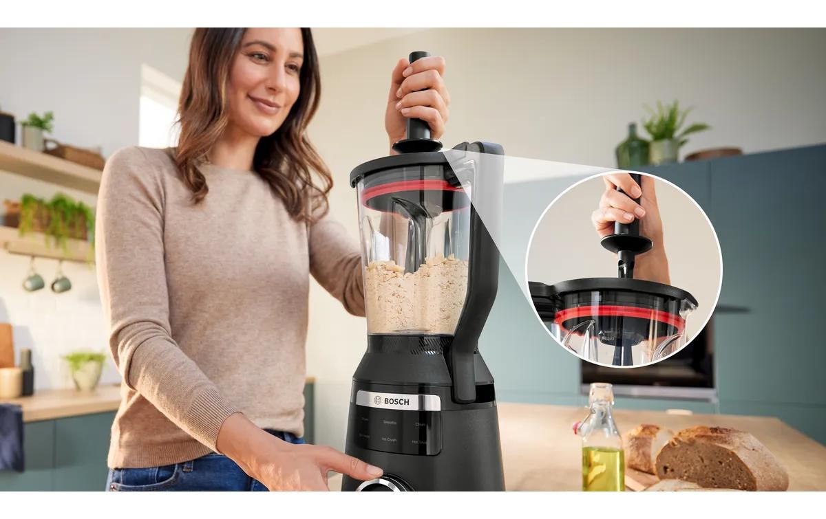 BOSCH Mixeur sur pied »VitaPower Serie 6  MMBD665B1, Hochleistungsmixer, 45.000 rpm, schwarz« 1800 W 2l, 6 Automatikprogramme inkl heisse Suppe, Stopfer, Sicherheitsdeckel