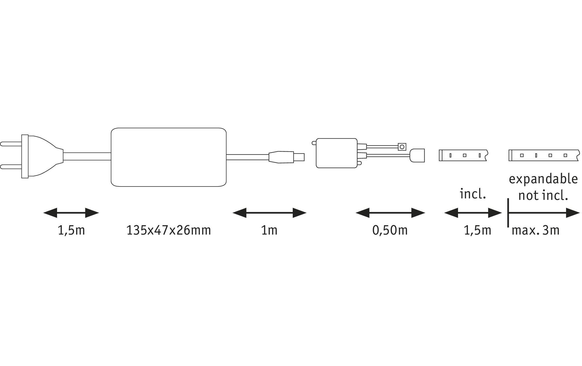 Paulmann LED-Streifen »MaxLED RGBW 44317« 90 Stk.-flammig
