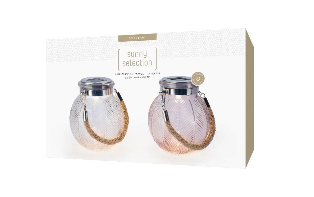 STT LED Solarleuchte »Solar Mini Glass Set Waves« Warmweiss
